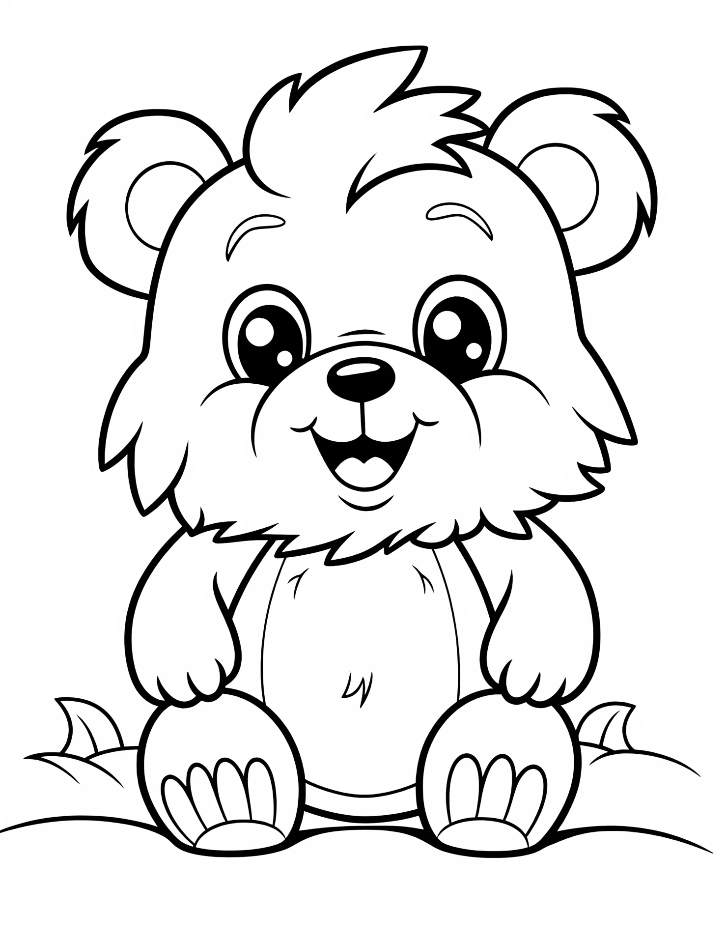 Bear for kids coloring page on white color background #30681