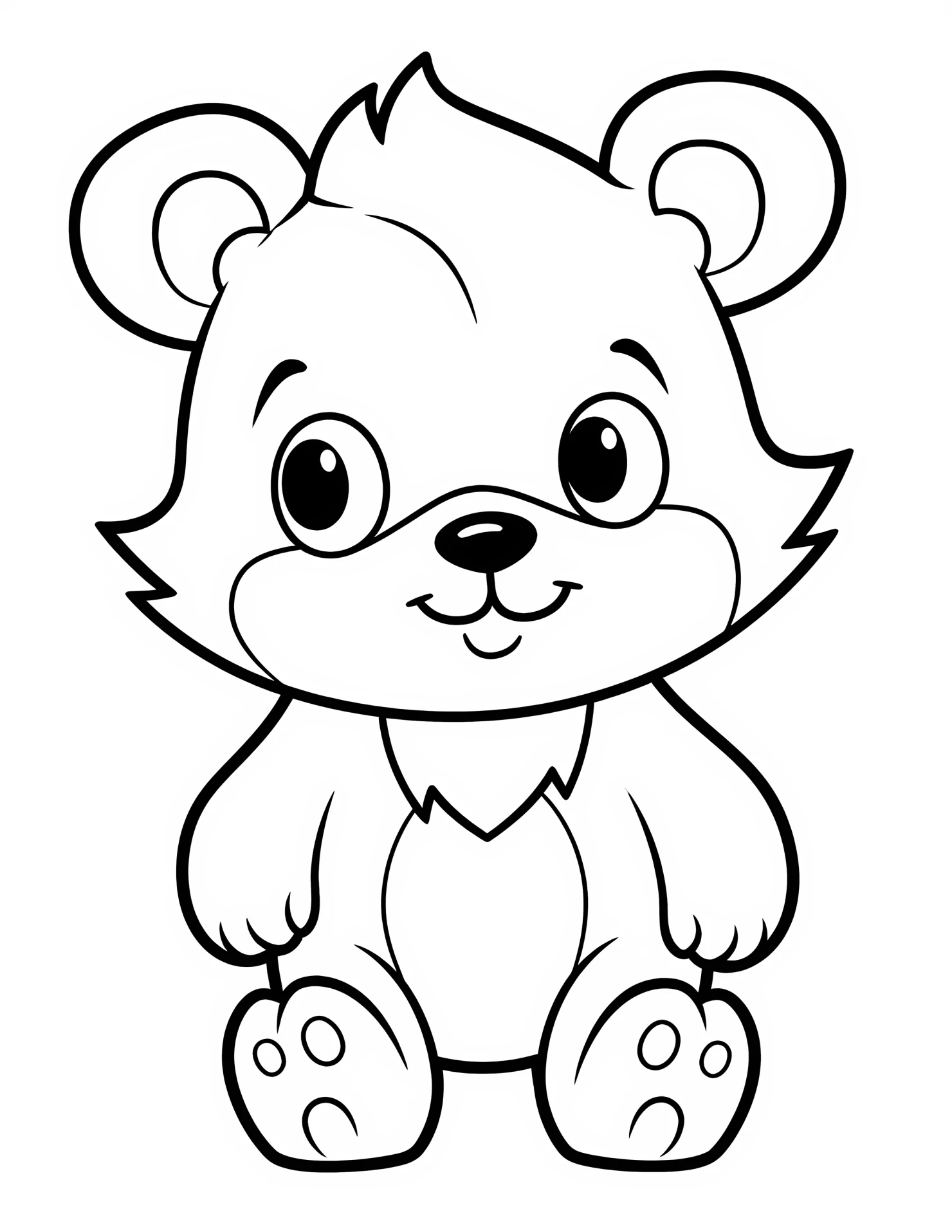 Bear for kids coloring page on white color background #30682