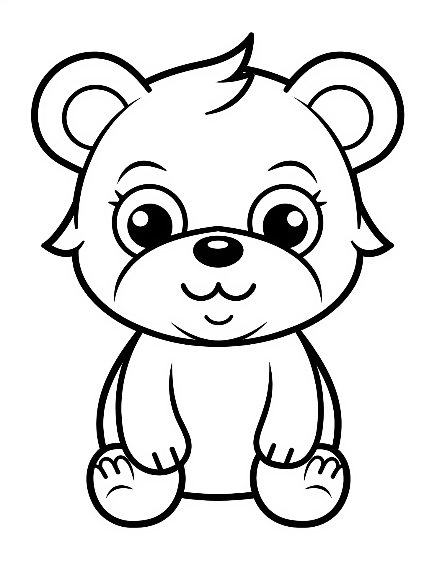 Bear for kids coloring page on white color background #30683