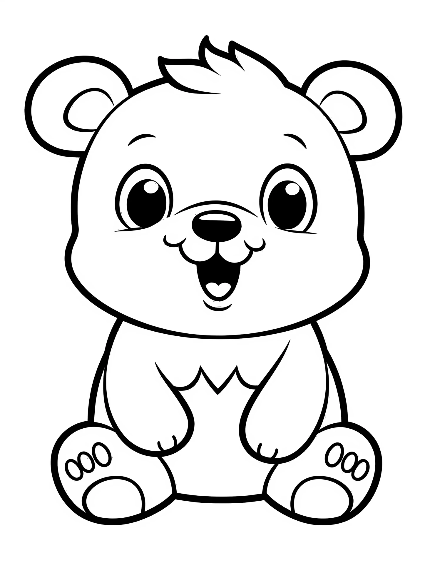 Bear for kids coloring page on white color background #30684