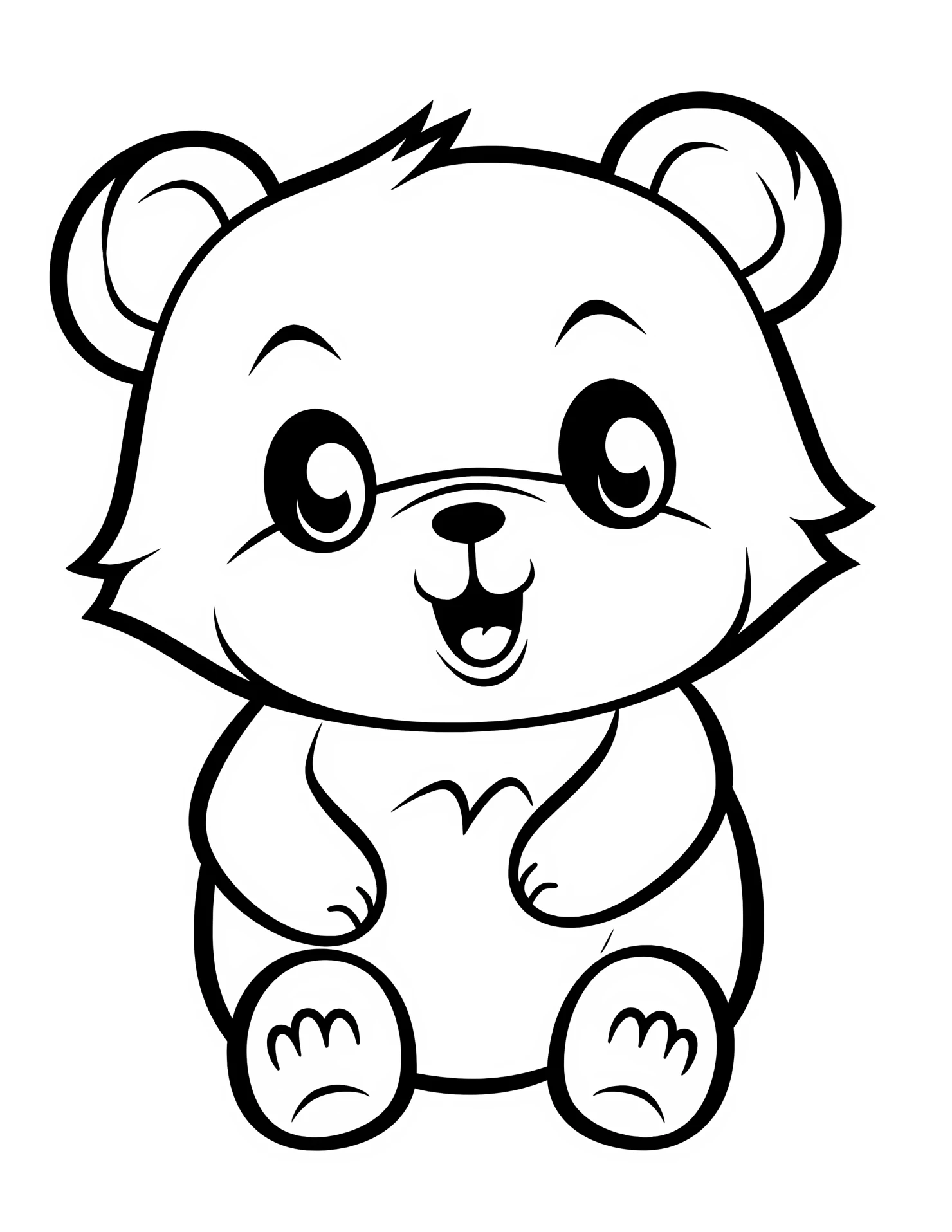 Bear for kids coloring page on white color background #30685