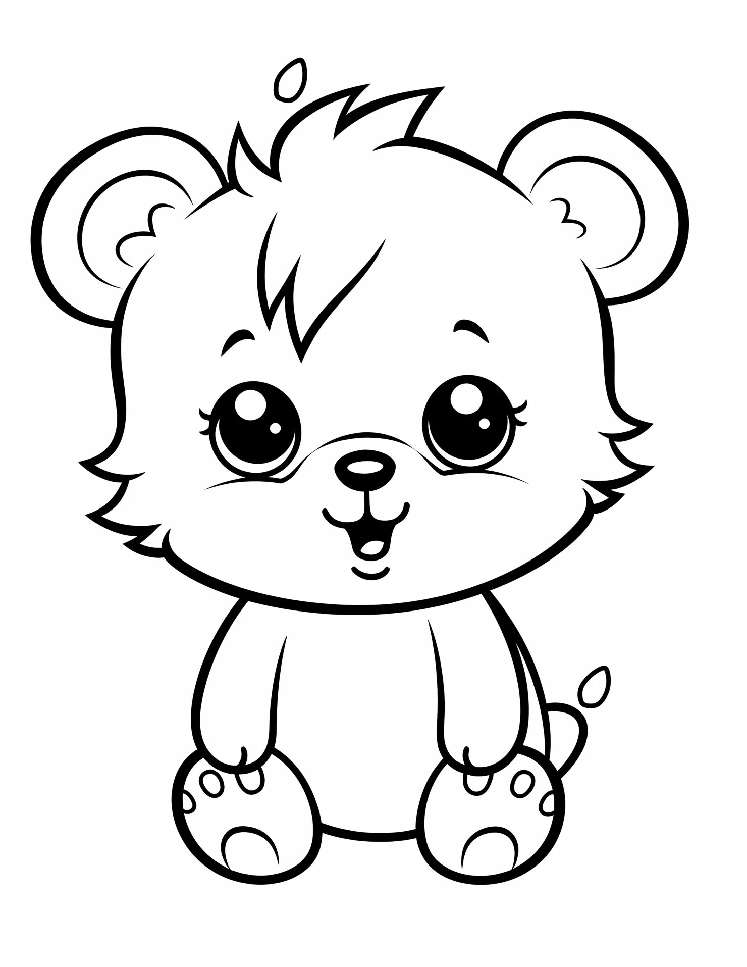 Bear for kids coloring page on white color background #30686