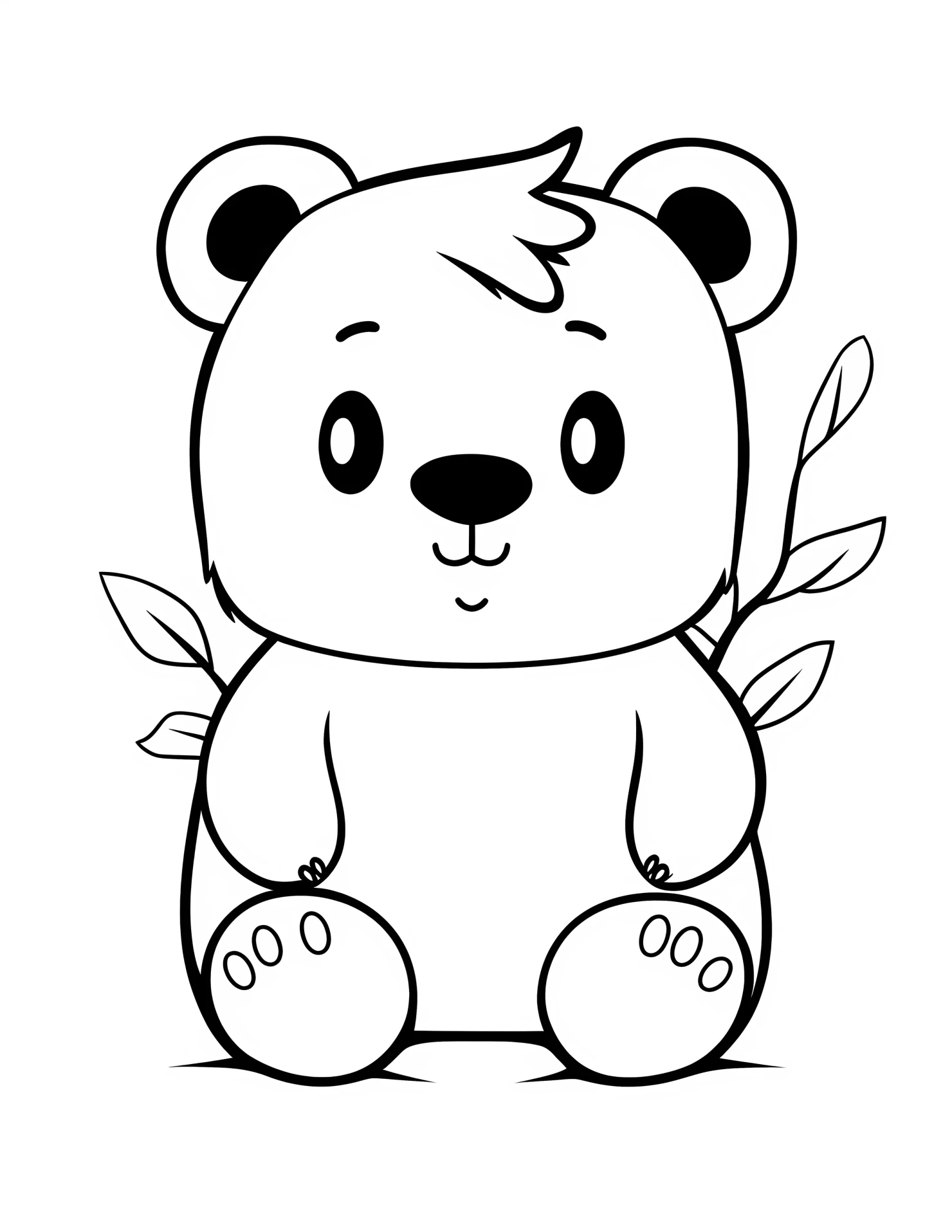 Bear for kids coloring page on white color background #30687