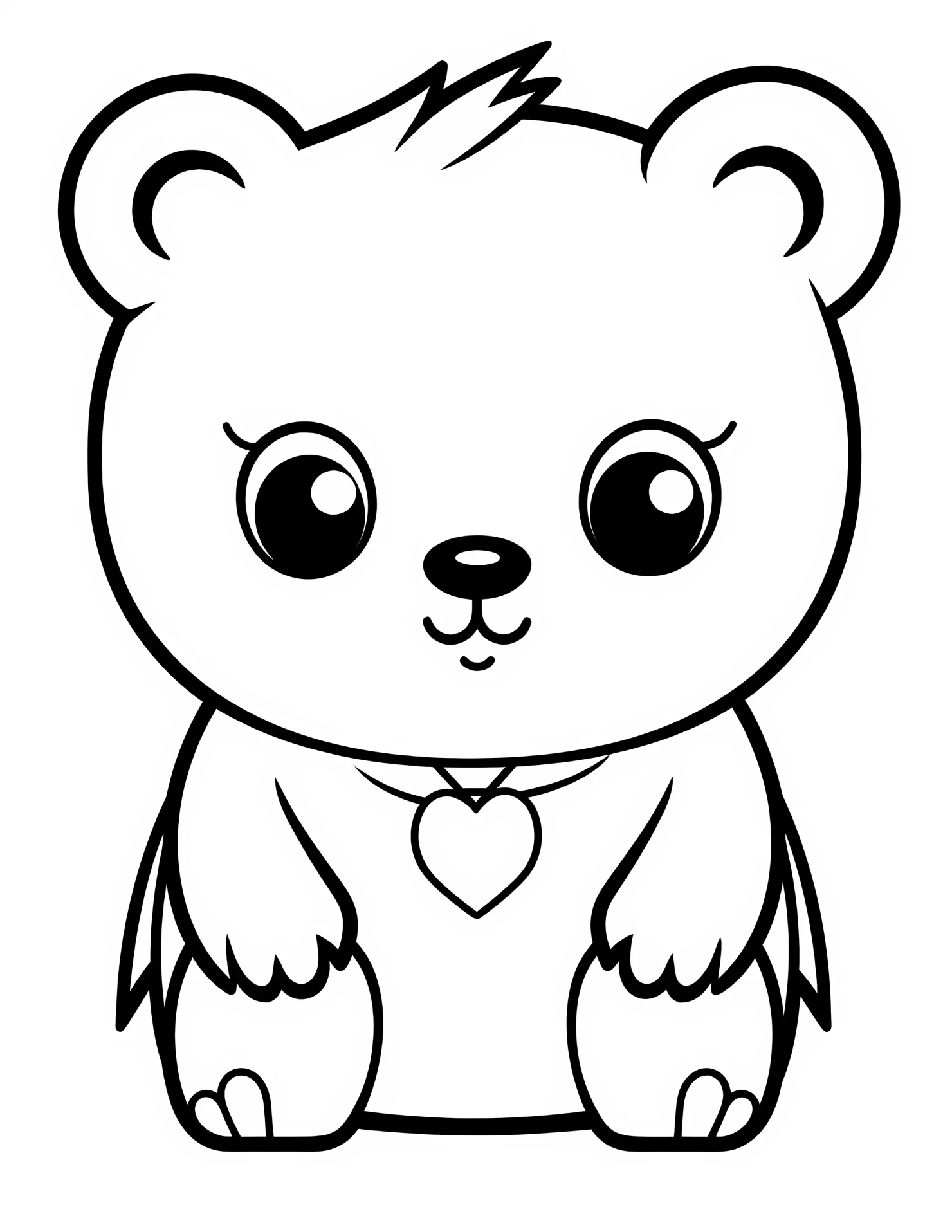 Bear for kids coloring page on white color background #30688
