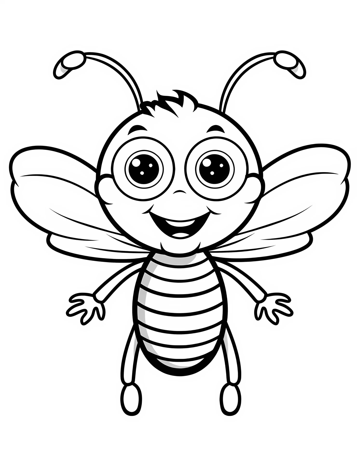 Bee for kids coloring page on white color background #30690