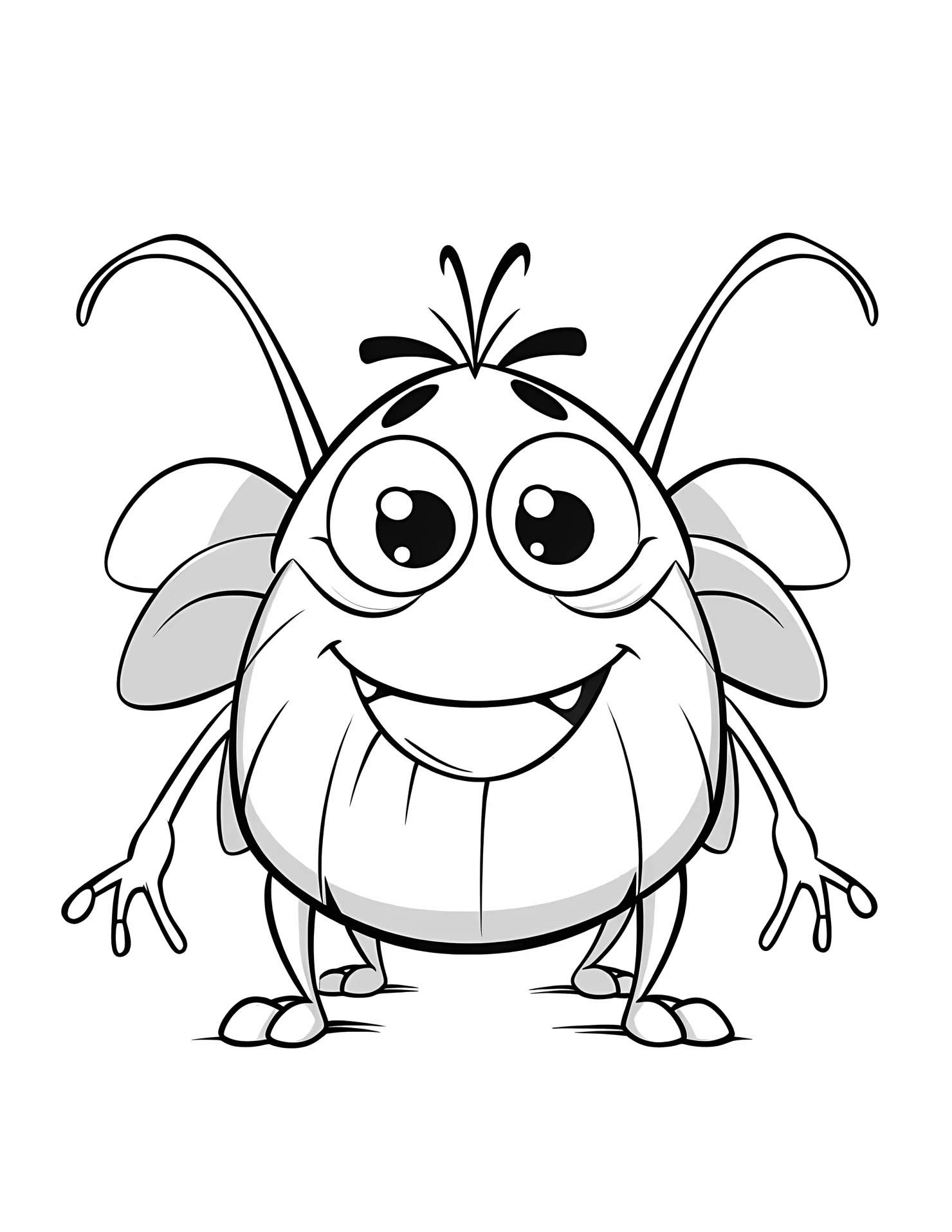 Beetle for kids coloring page on white color background #30695