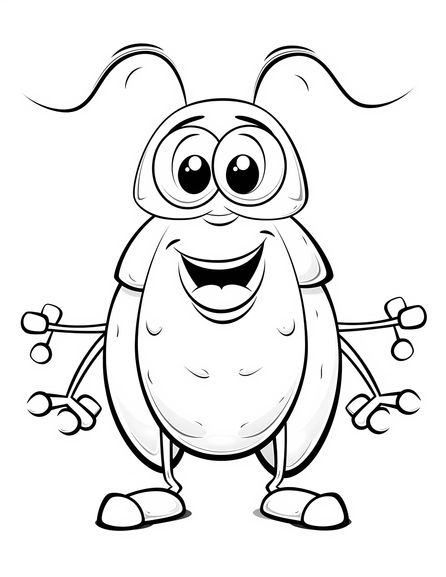 Beetle for kids coloring page on white color background #30696
