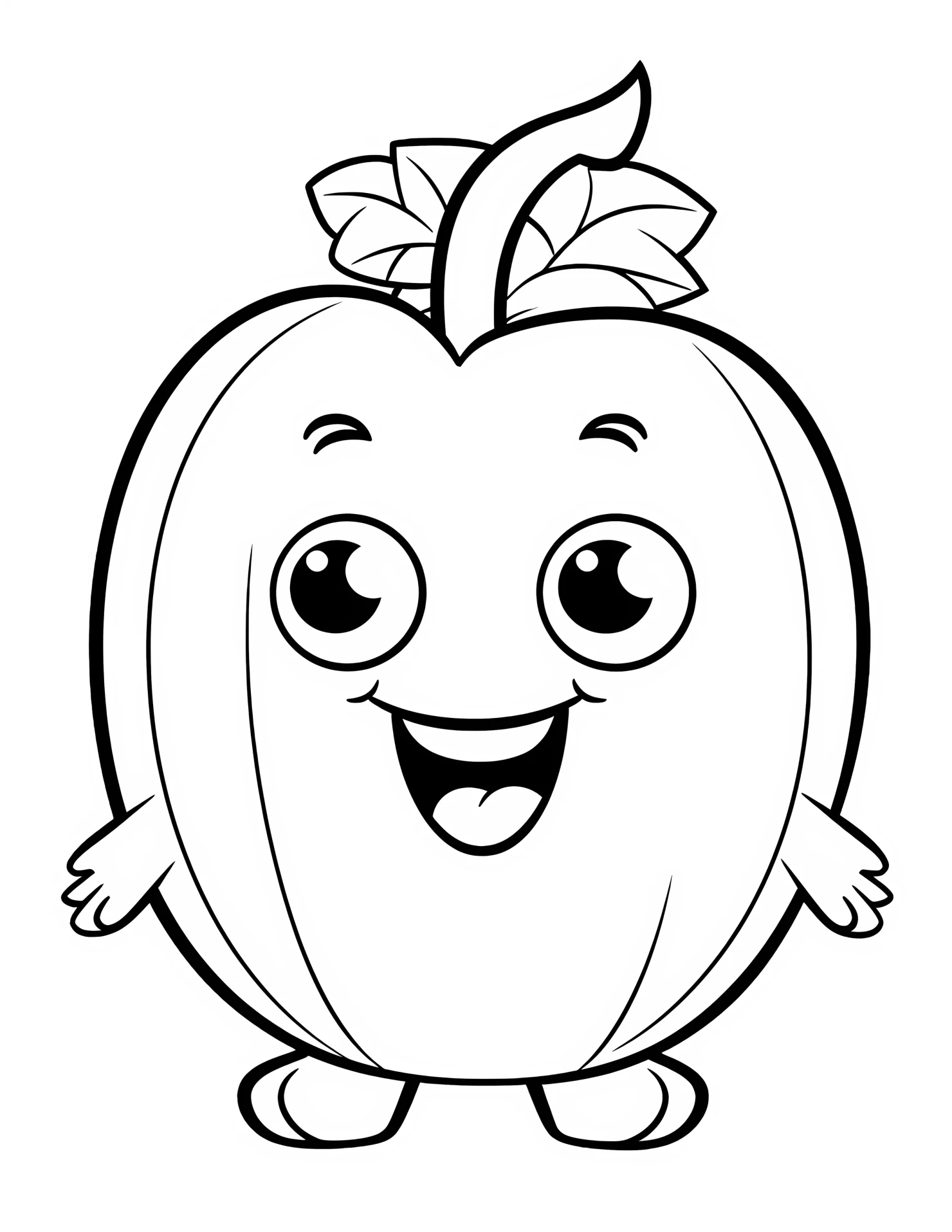 Bell pepper for kids coloring page on white color background #30698