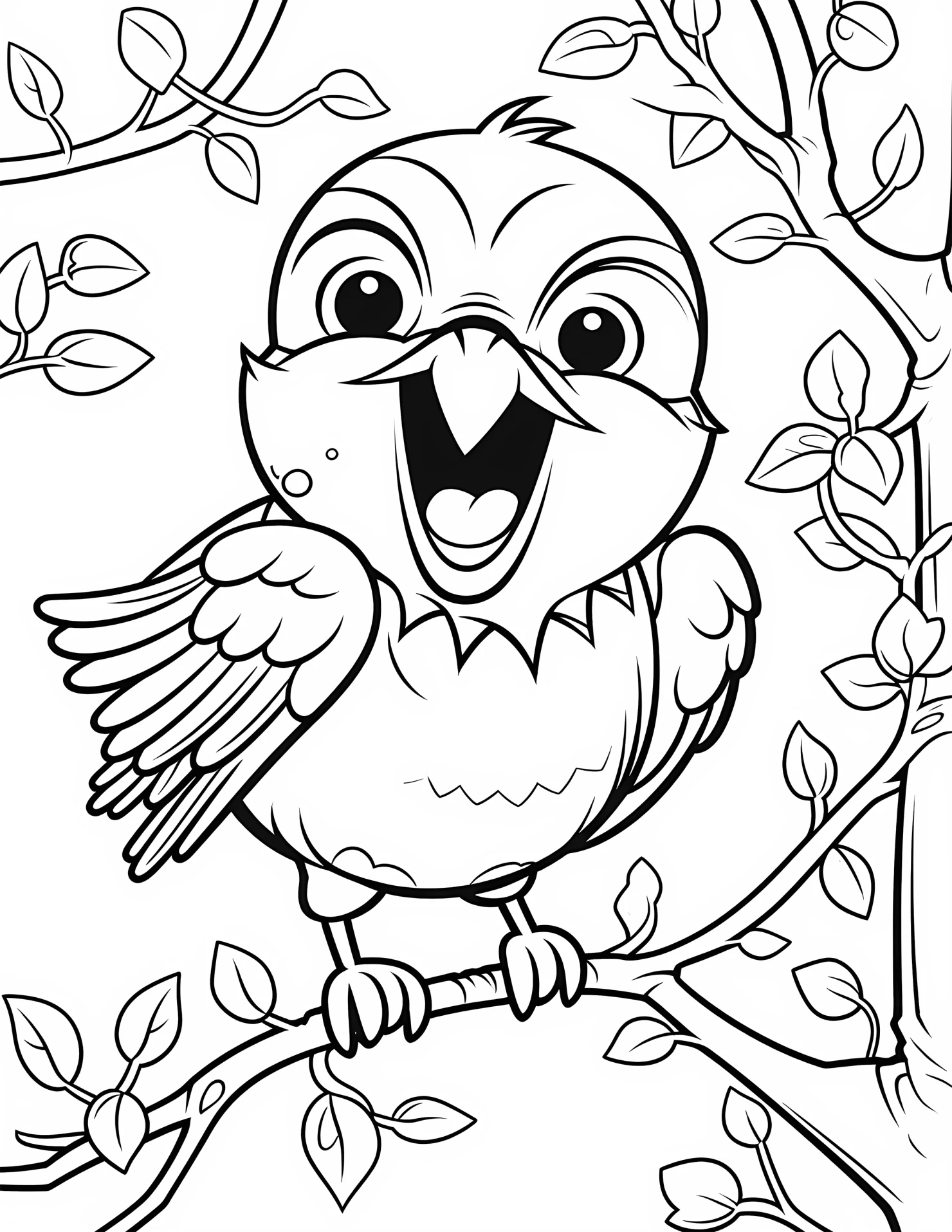 Bird for kids coloring page on white color background #30714