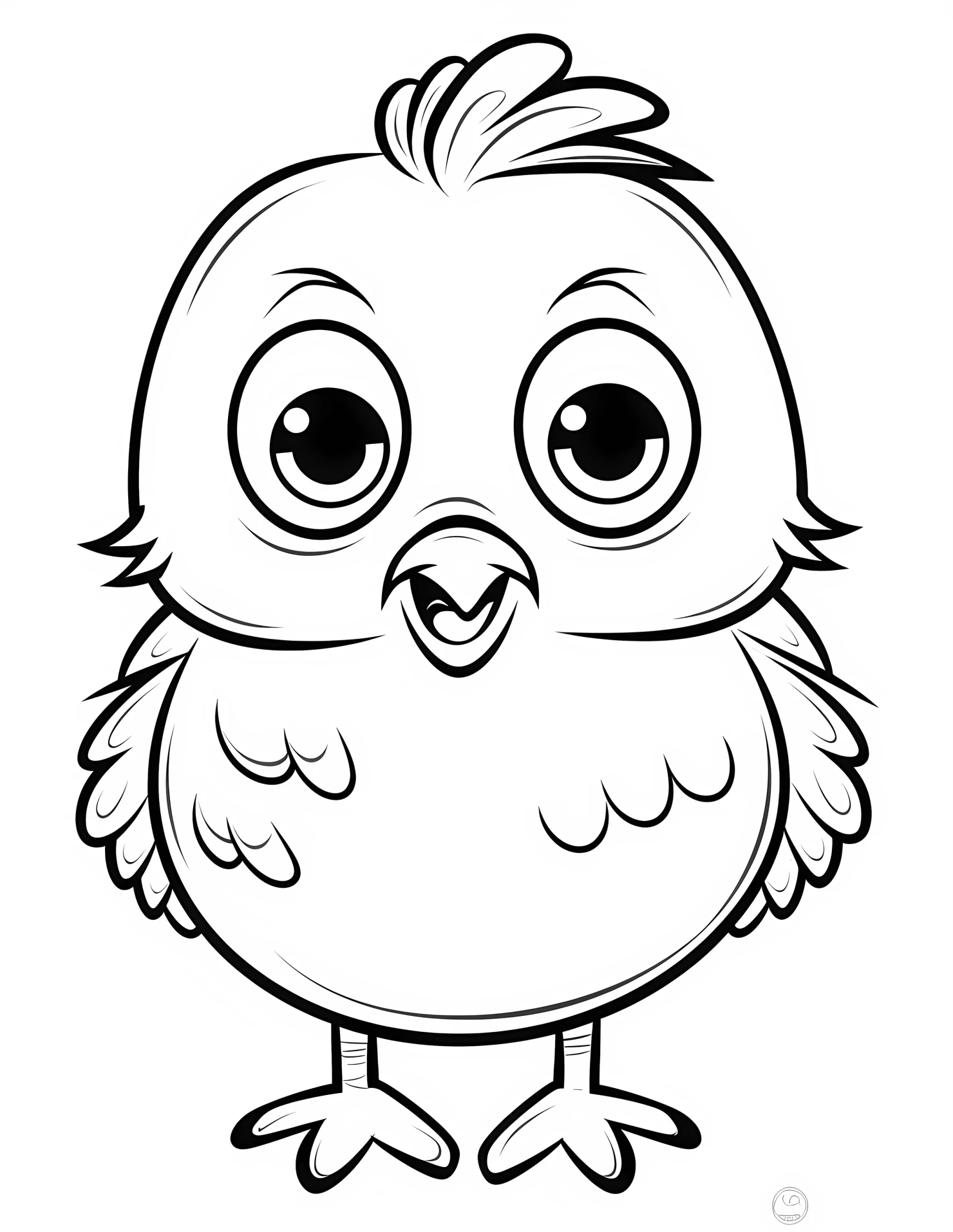 Bird for kids coloring page on white color background #30715