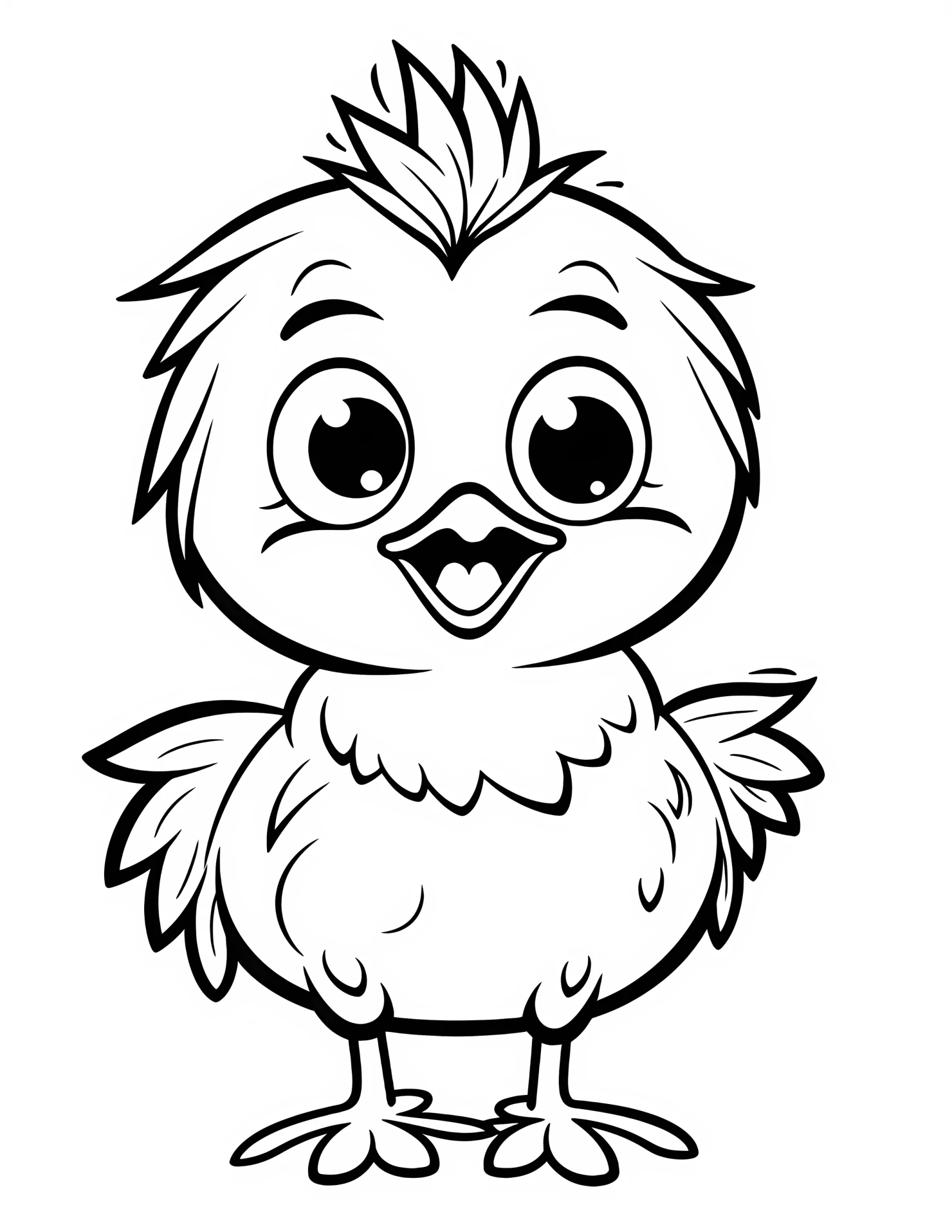 Bird for kids coloring page on white color background #30716