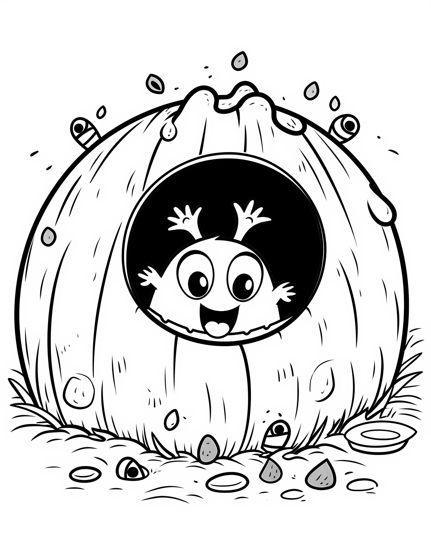 Black hole for kids coloring page on white color background #30721