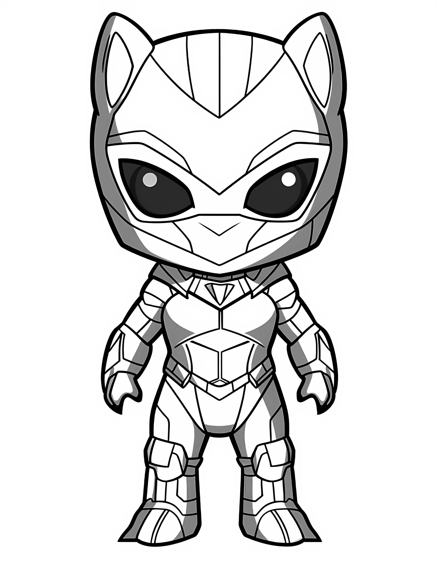 Black panther for kids coloring page on white color background #30723