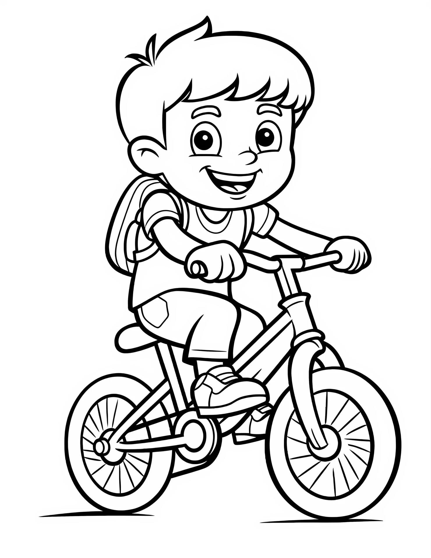 Bike for kids coloring page on white color background #30740
