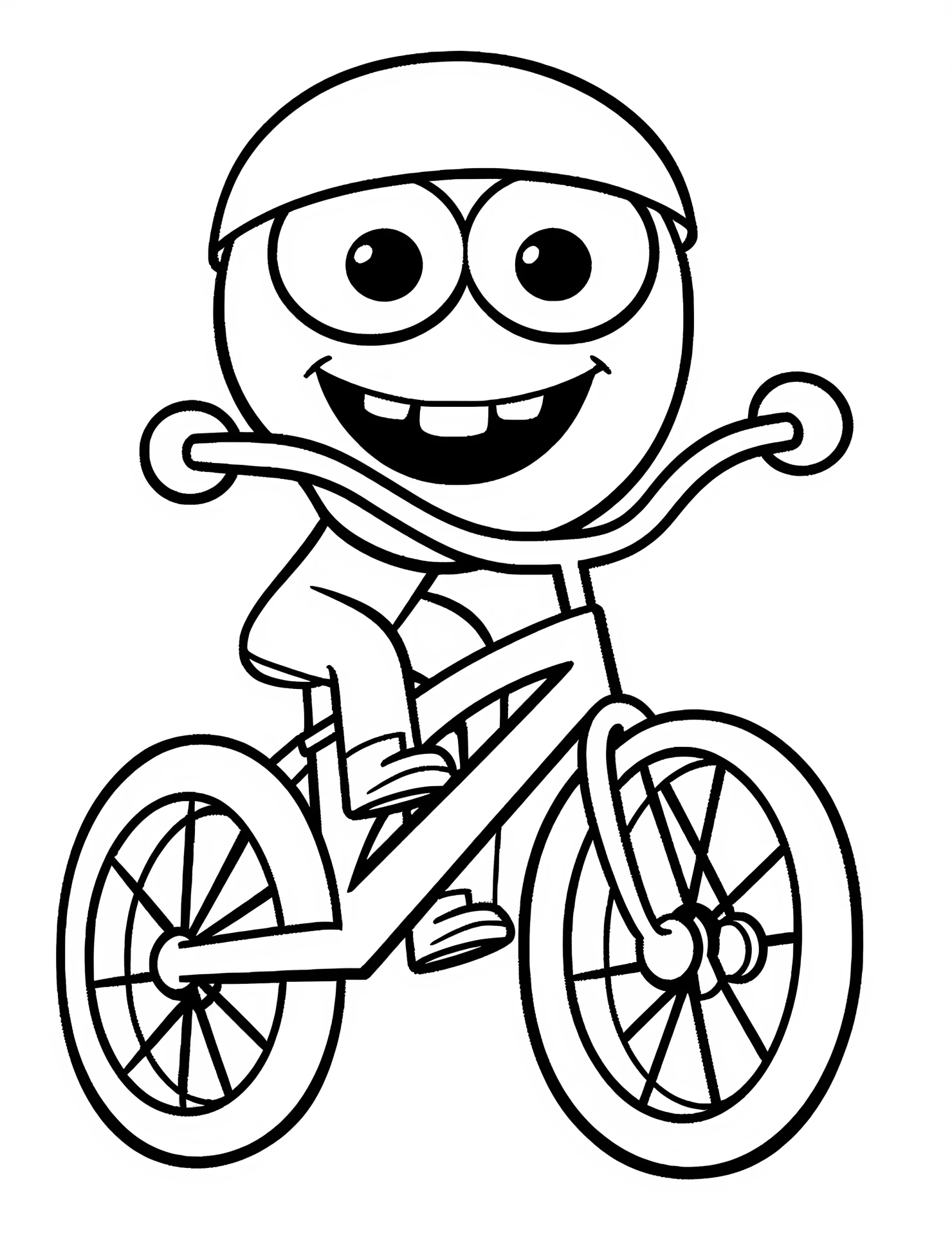 Bike for kids coloring page on white color background #30741