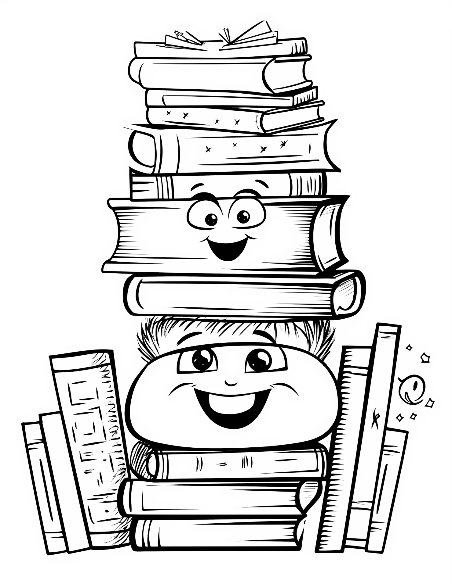 Books for kids coloring page on white color background #30753