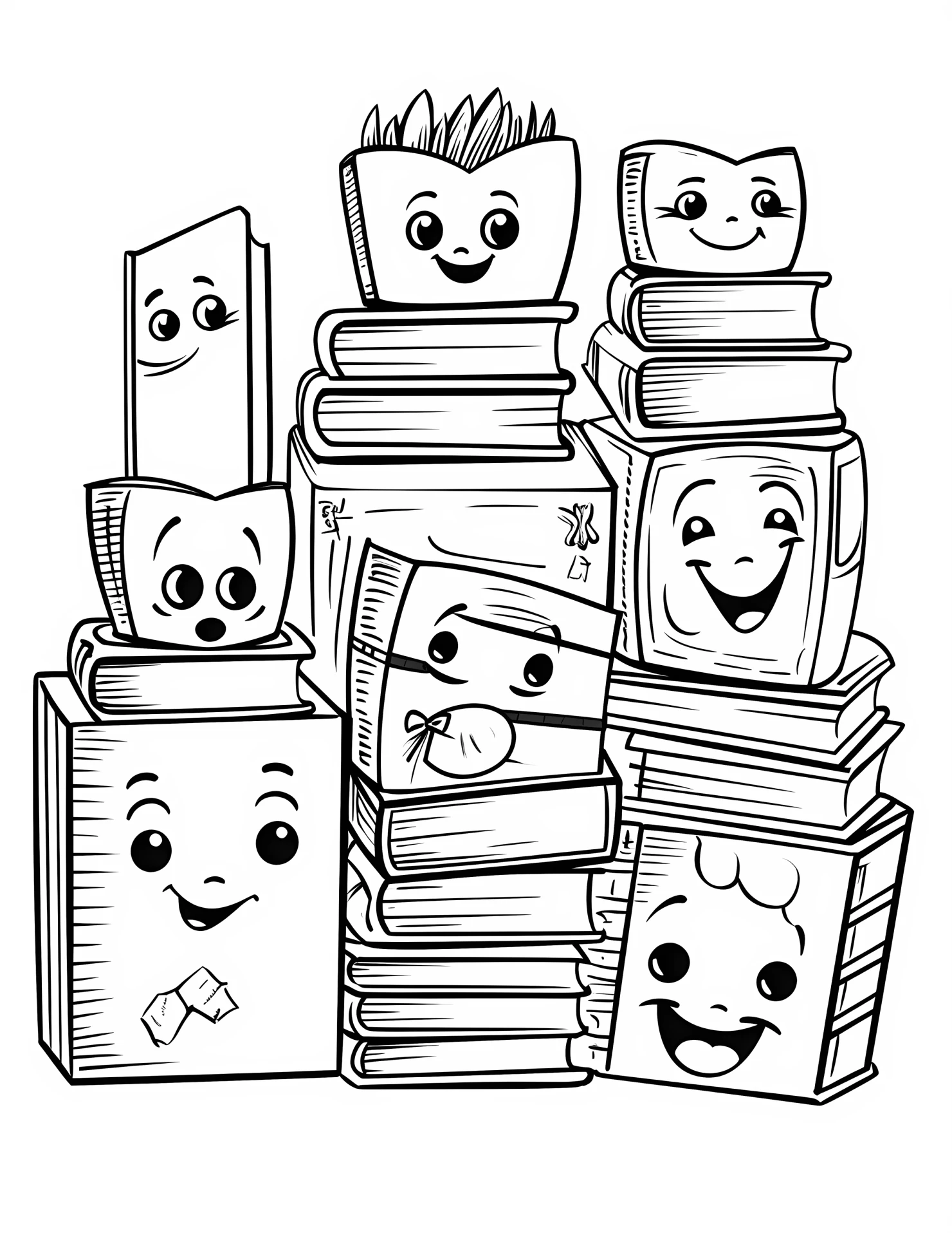 Books for kids coloring page on white color background #30754