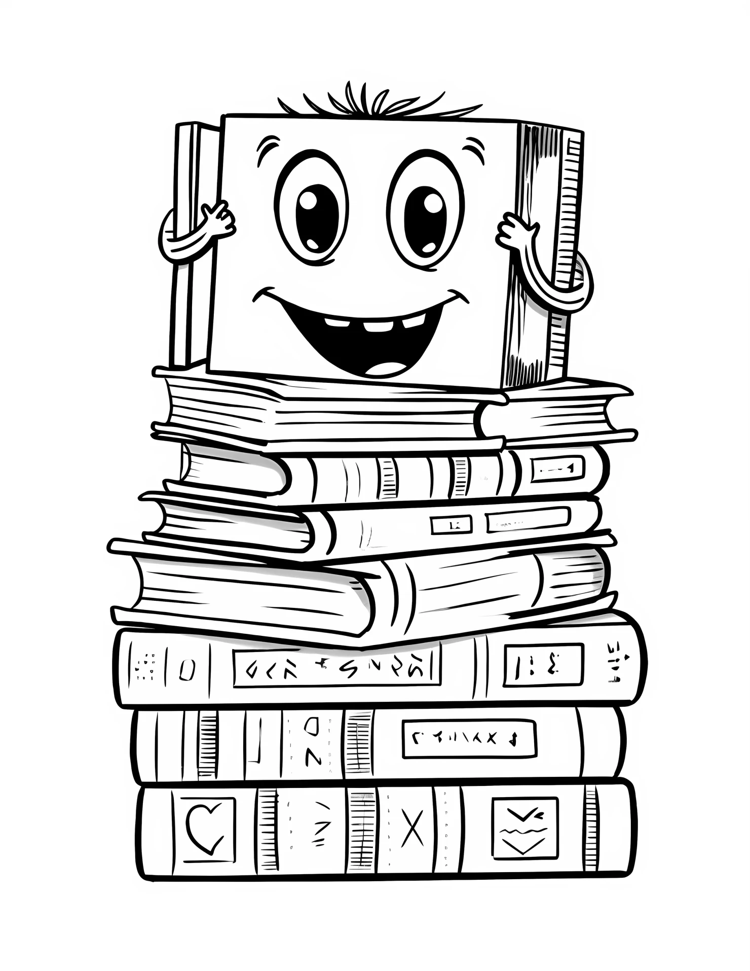 Books for kids coloring page on white color background #30755