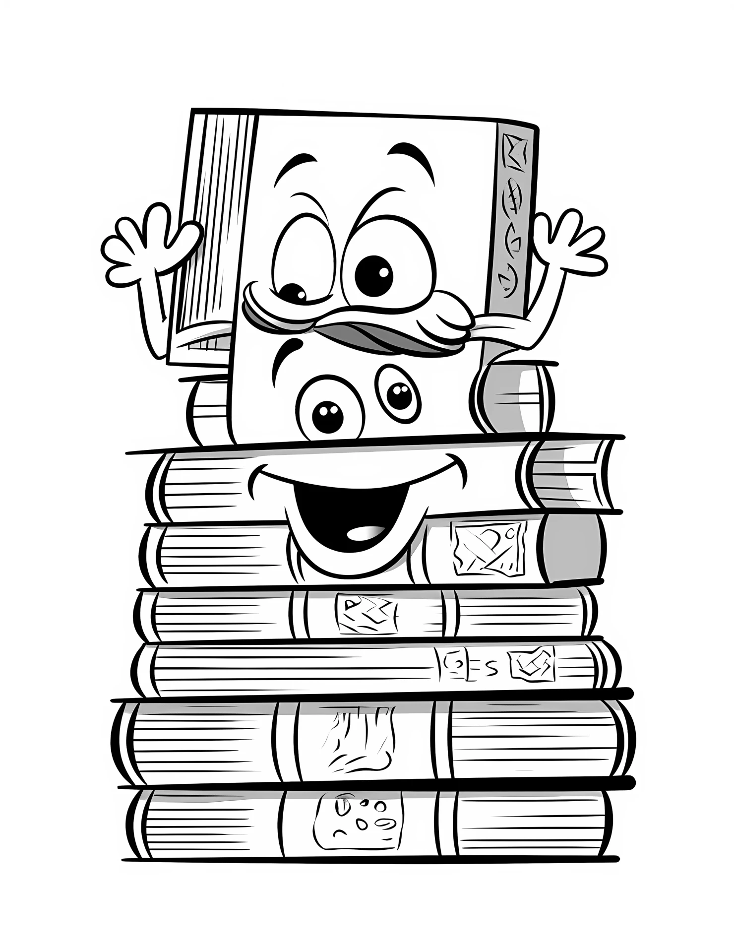 Books for kids coloring page on white color background #30756