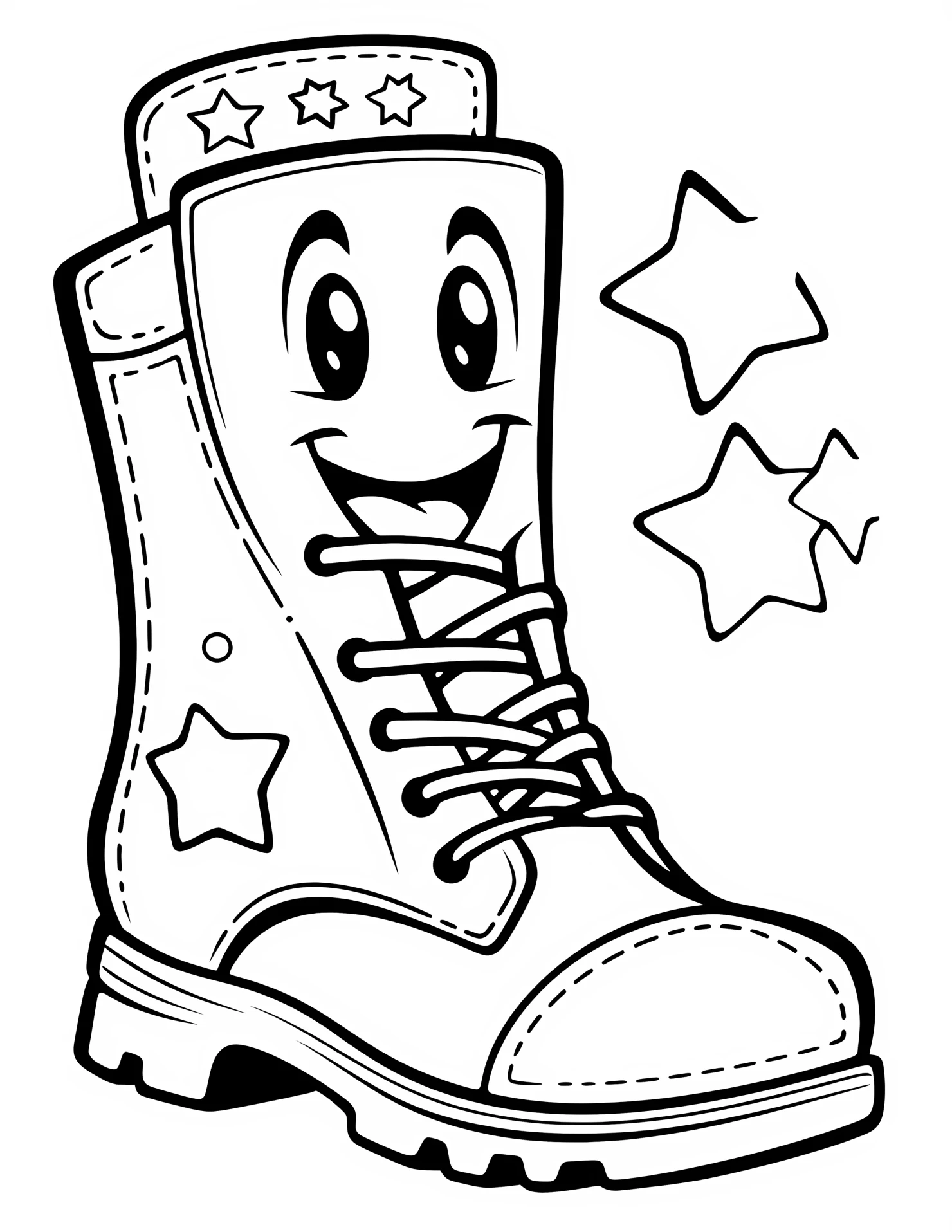 Boot for kids coloring page on white color background #30757