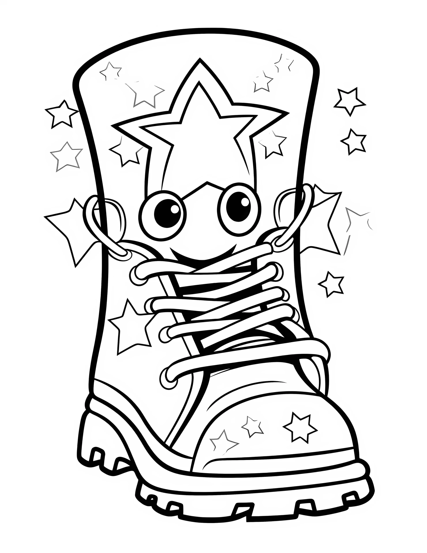 Boot for kids coloring page on white color background #30758