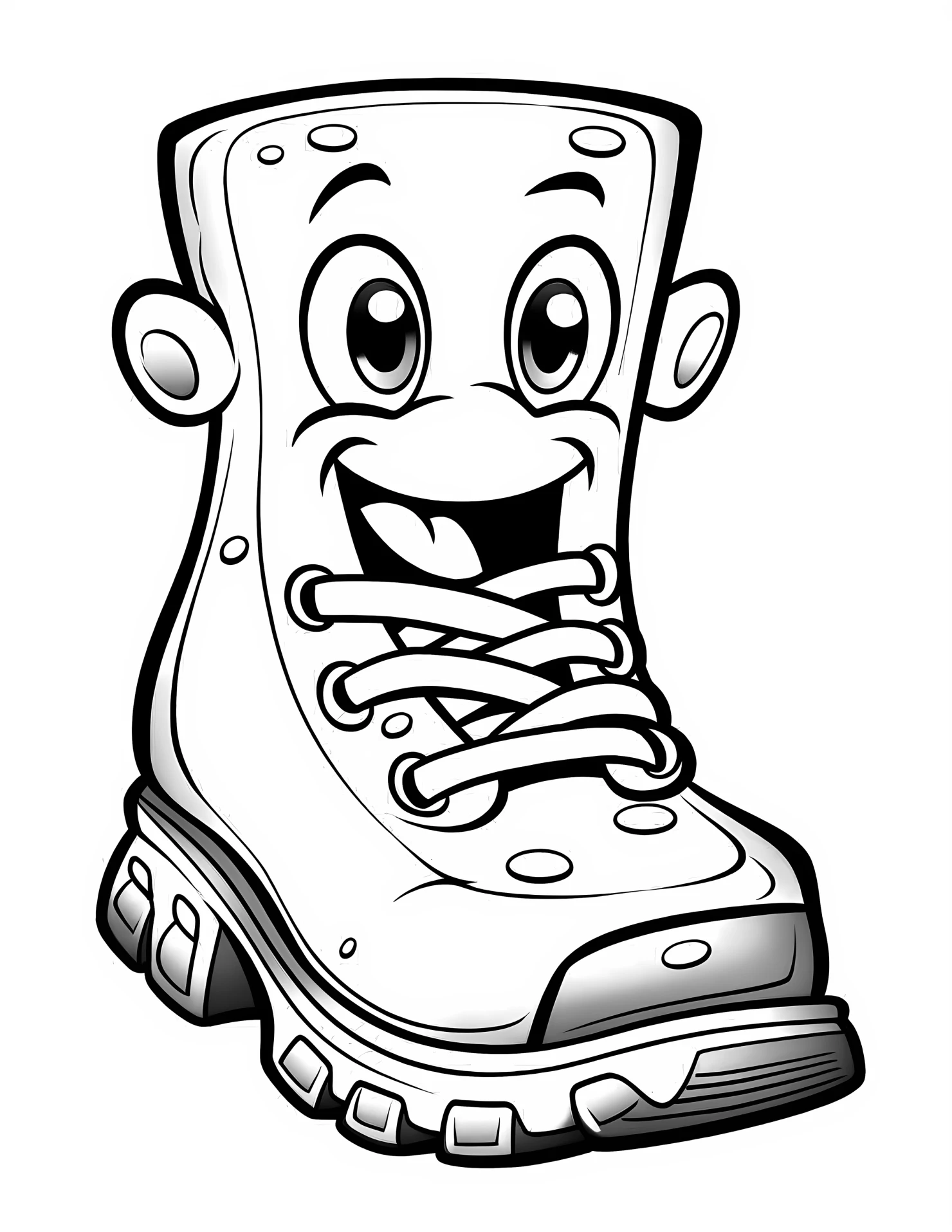 Boot for kids coloring page on white color background #30759
