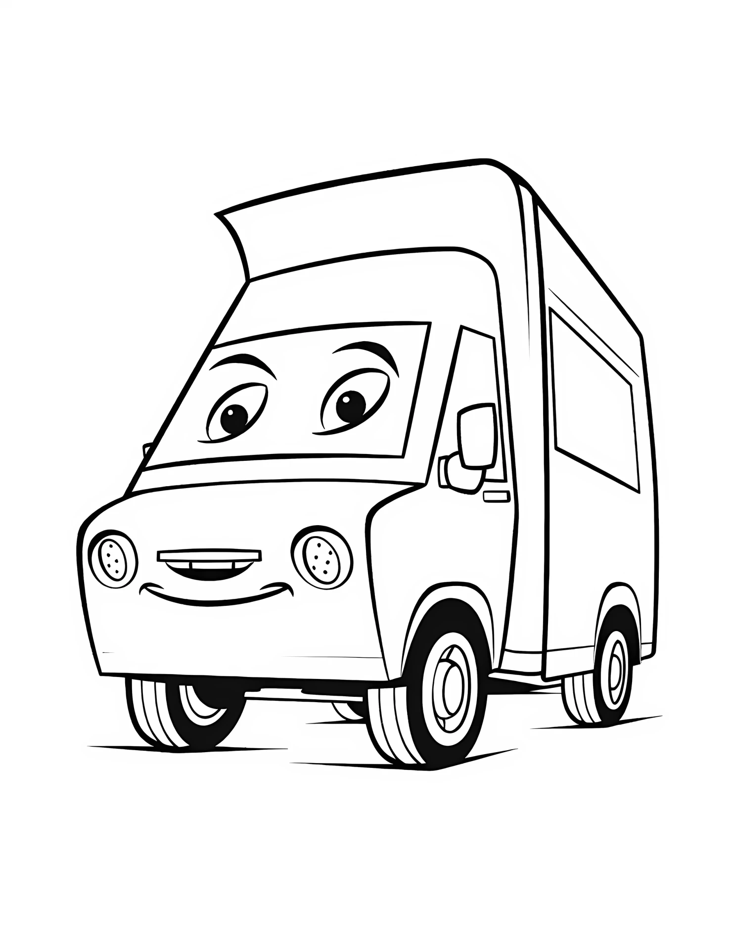 Box truck for kids coloring page on white color background #30761