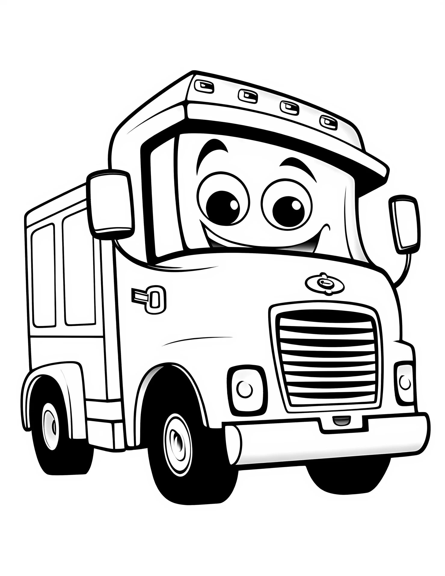 Box truck for kids coloring page on white color background #30762