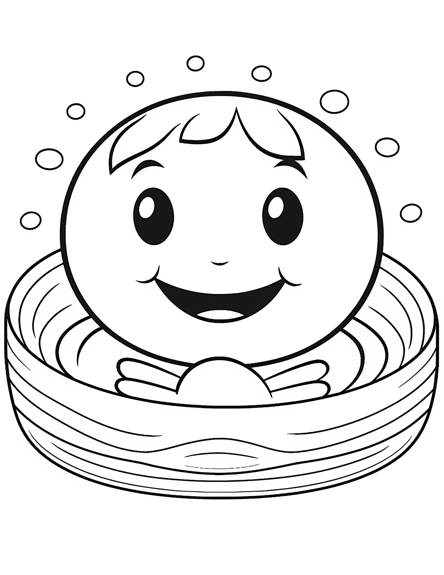 Breaststroke for kids coloring page on white color background #30780