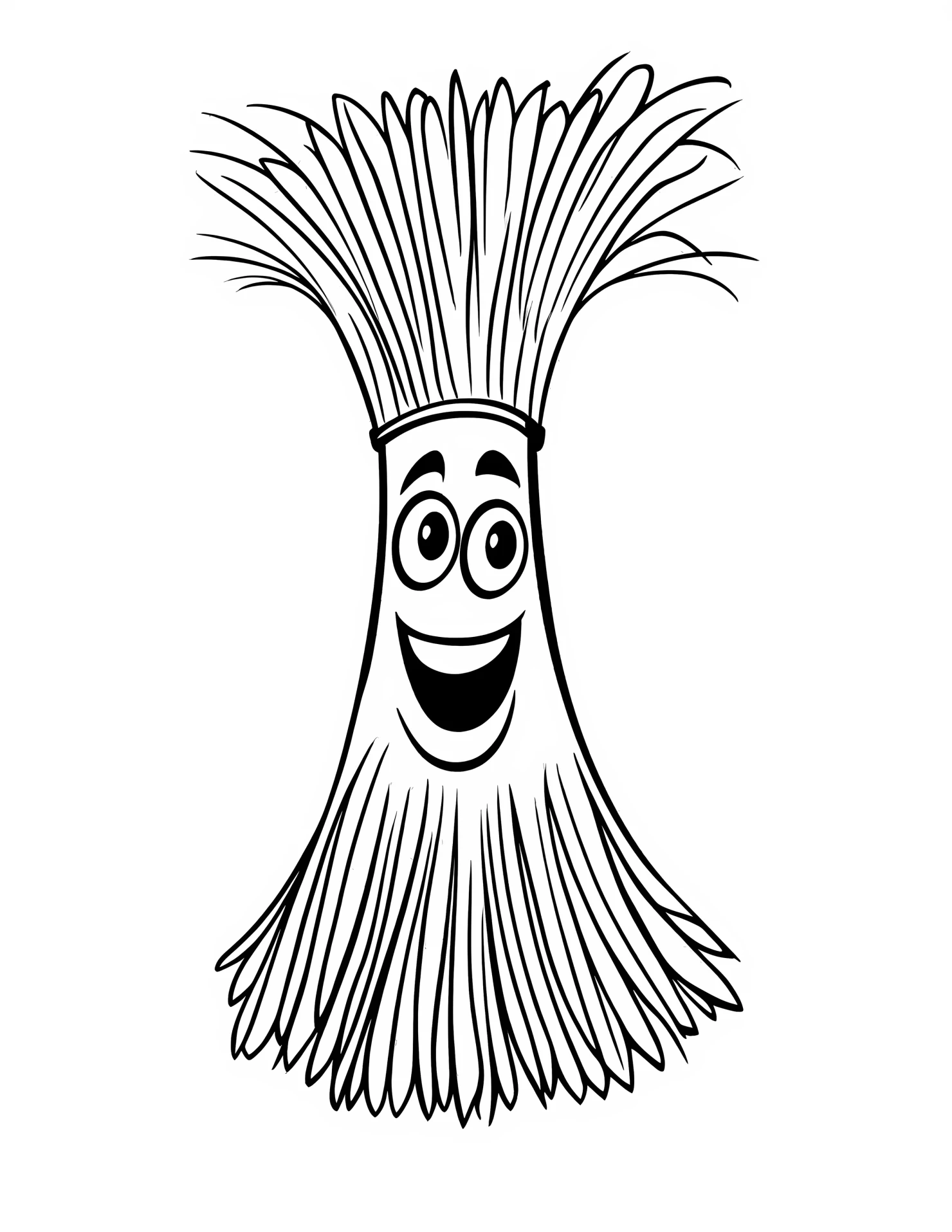 Broom for kids coloring page on white color background #30792