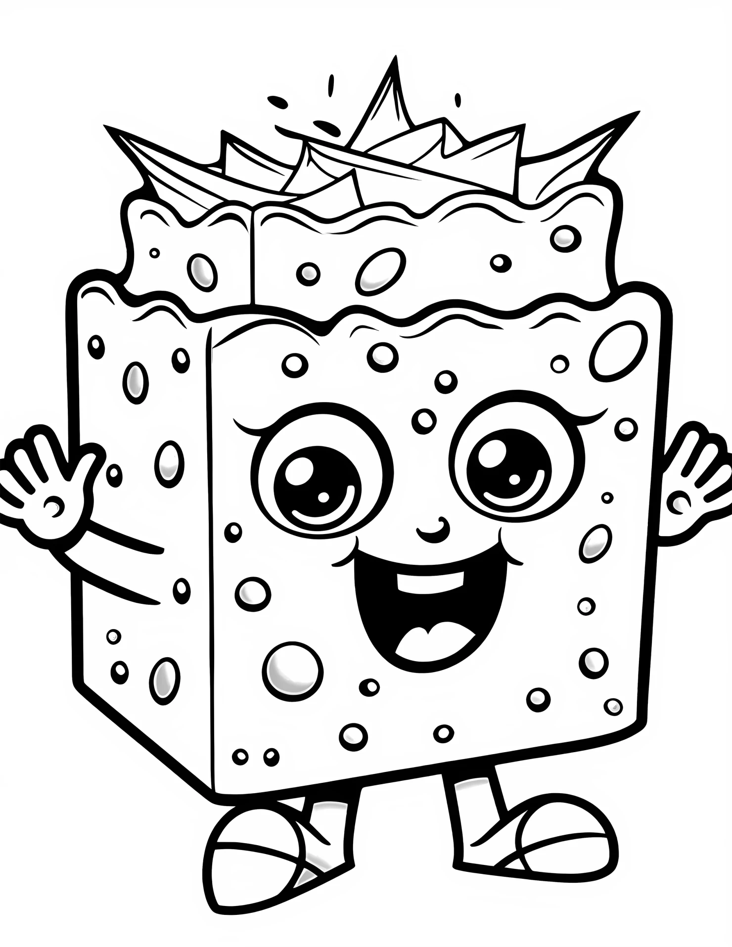 Brownie for kids coloring page on white color background #30800