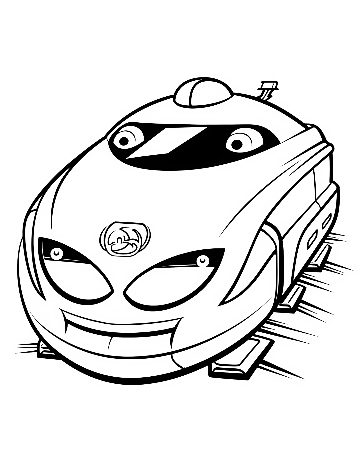 Bullet train for kids coloring page on white color background #30807