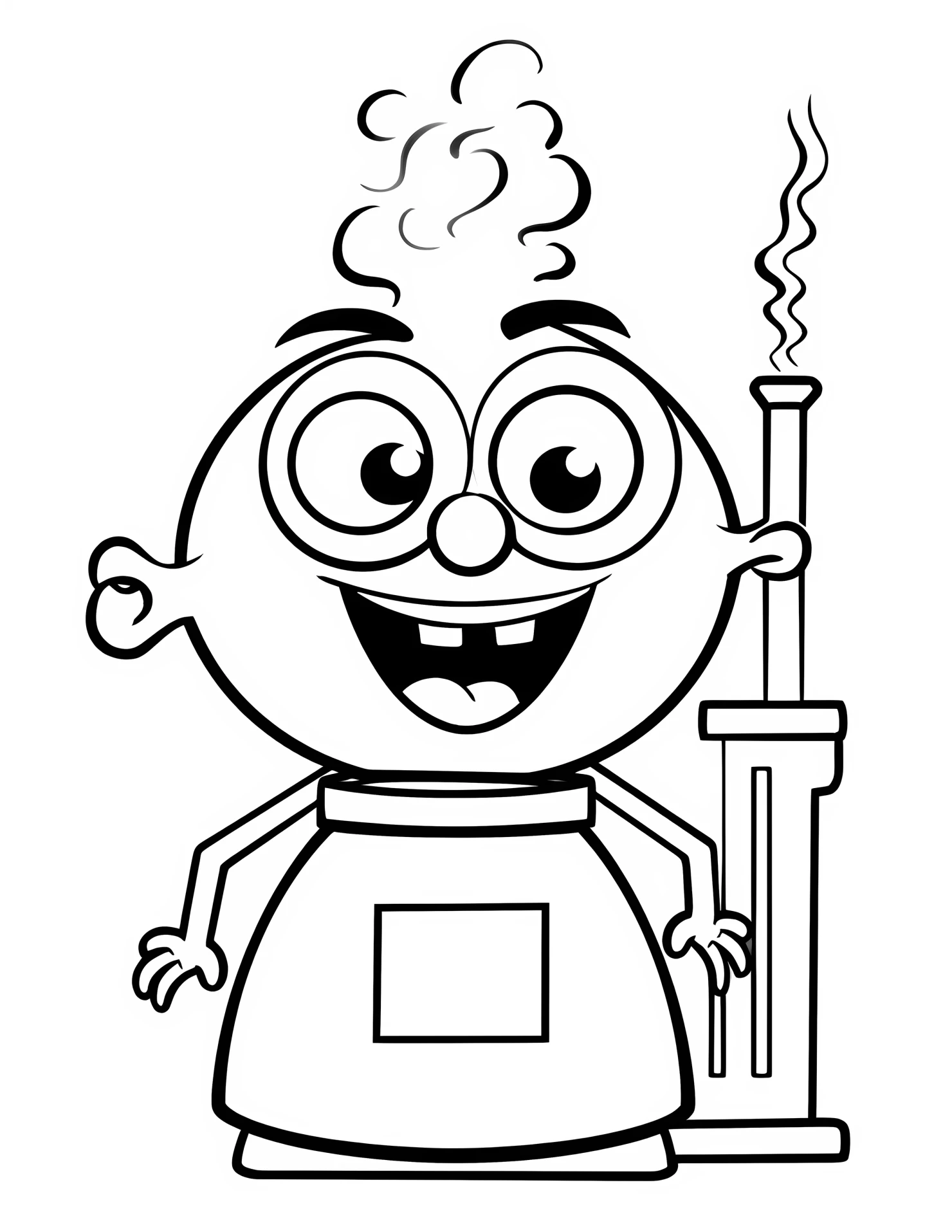 Bunsen burner for kids coloring page on white color background #30809