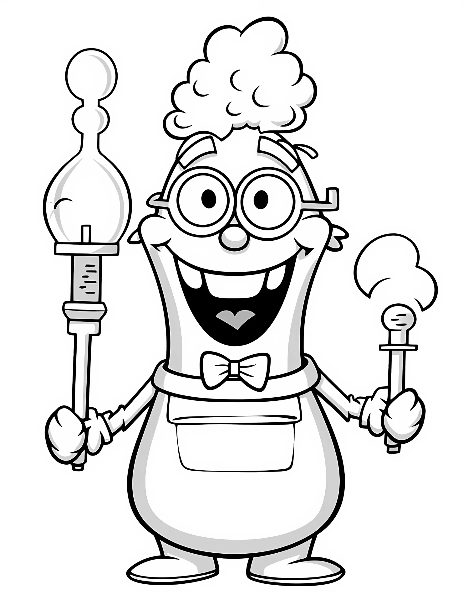 Bunsen burner for kids coloring page on white color background #30810