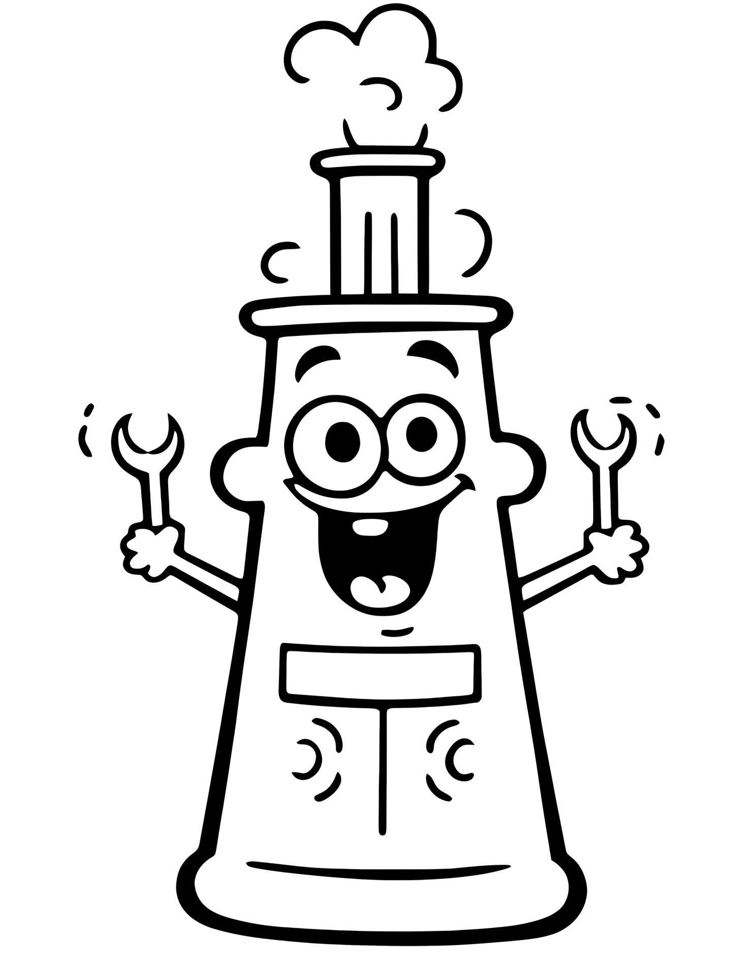 Bunsen burner for kids coloring page on white color background #30811
