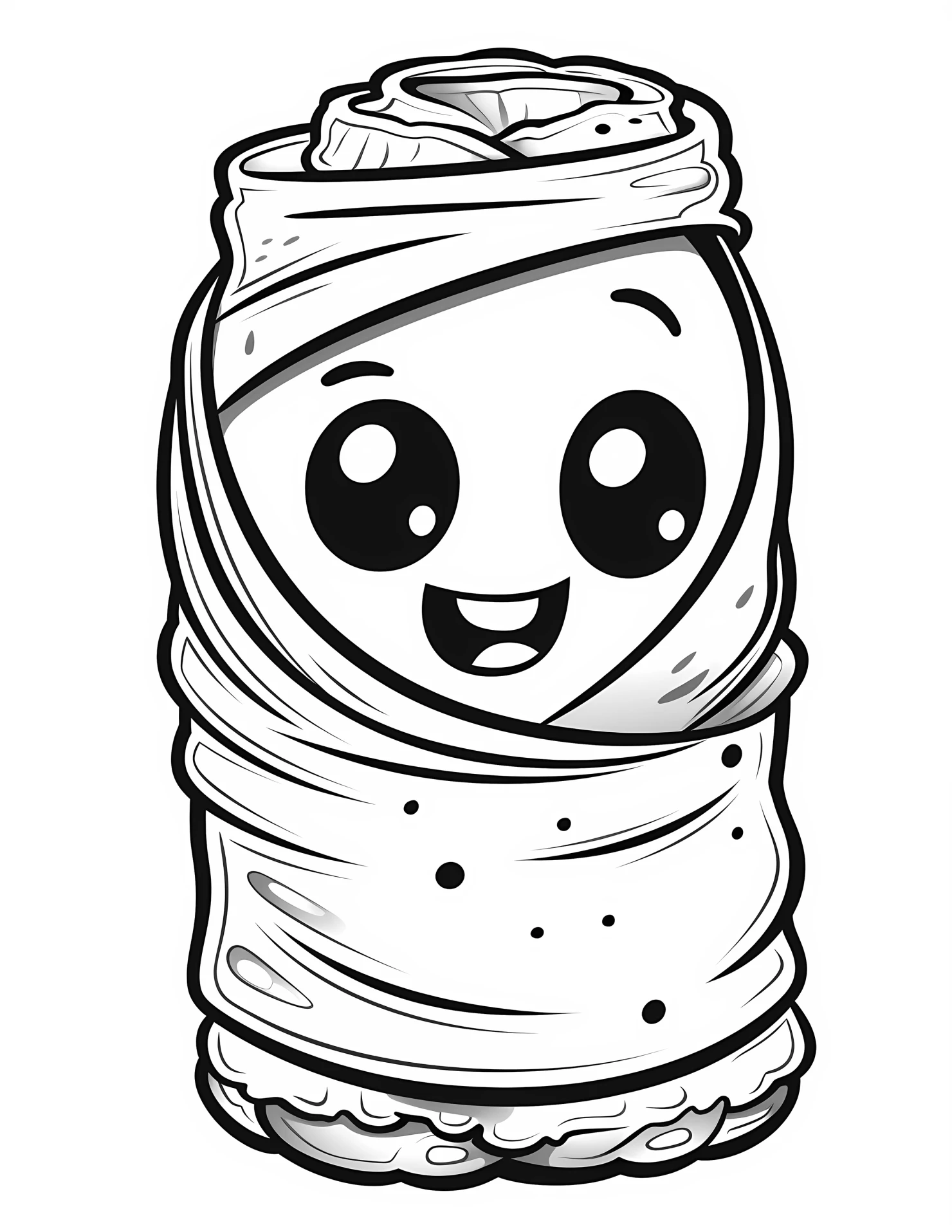 Burrito for kids coloring page on white color background #30813