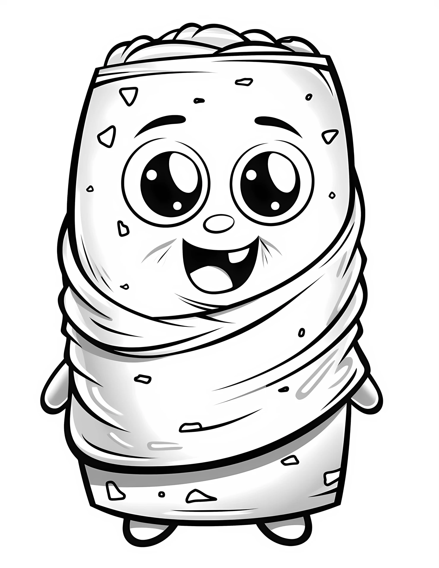 Burrito for kids coloring page on white color background #30814