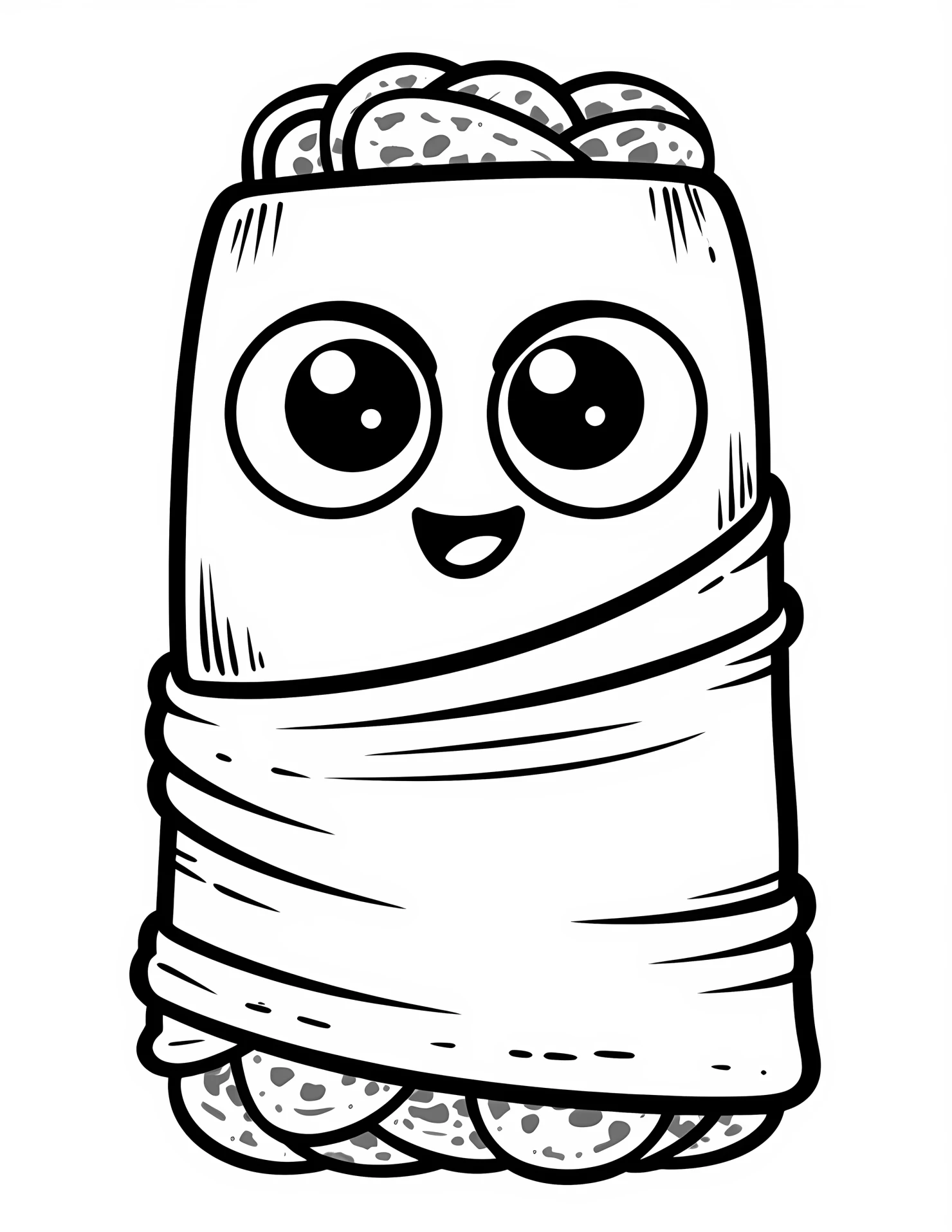Burrito for kids coloring page on white color background #30816
