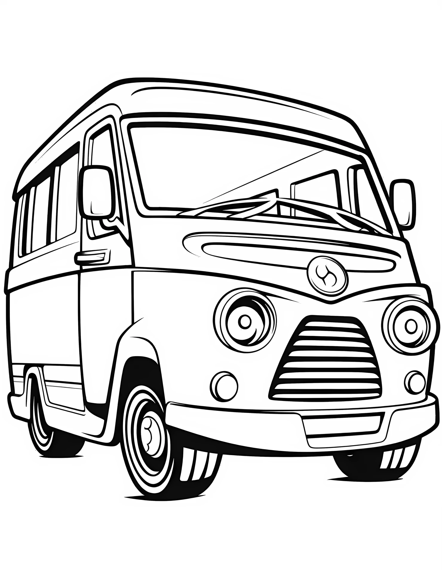 Bus for kids coloring page on white color background #30817