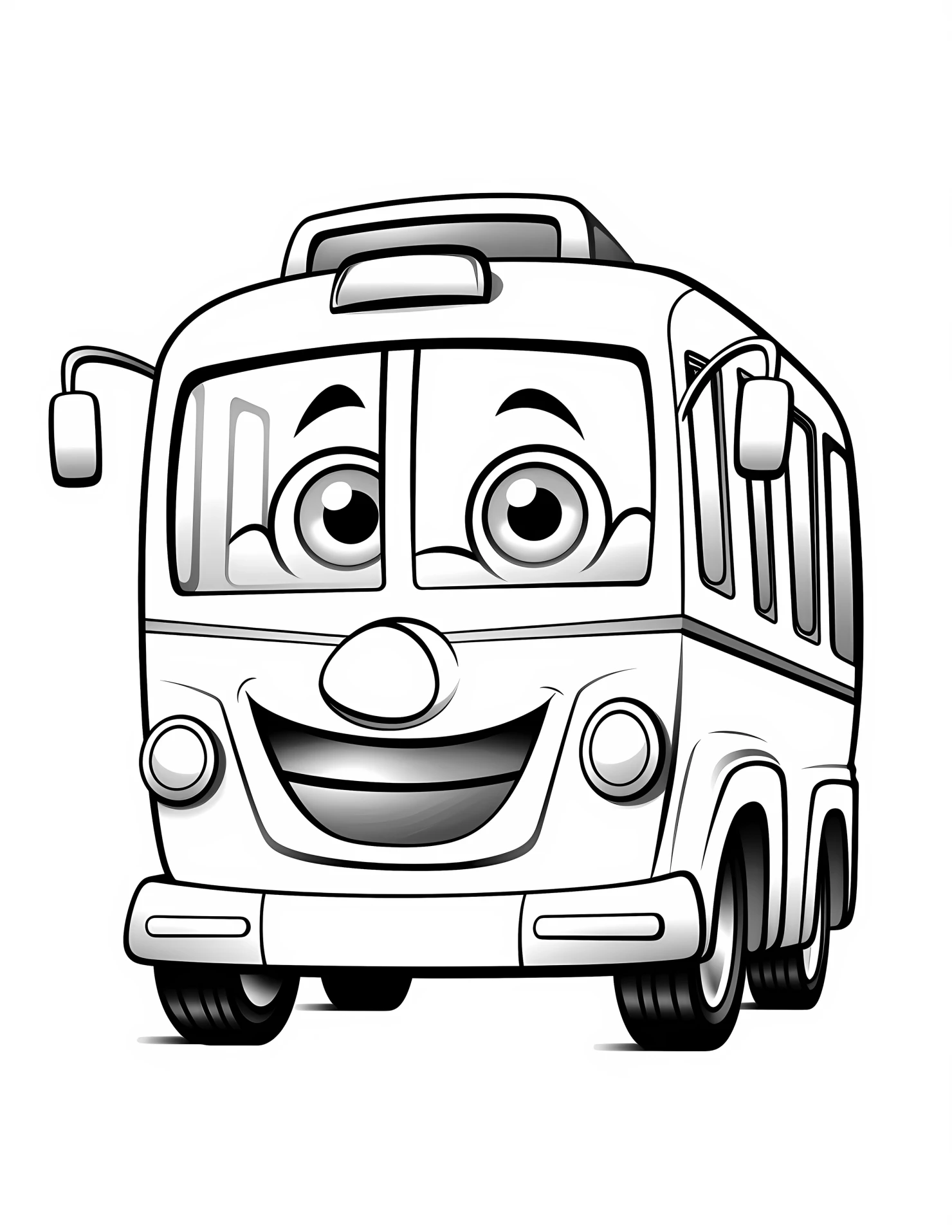Bus for kids coloring page on white color background #30819