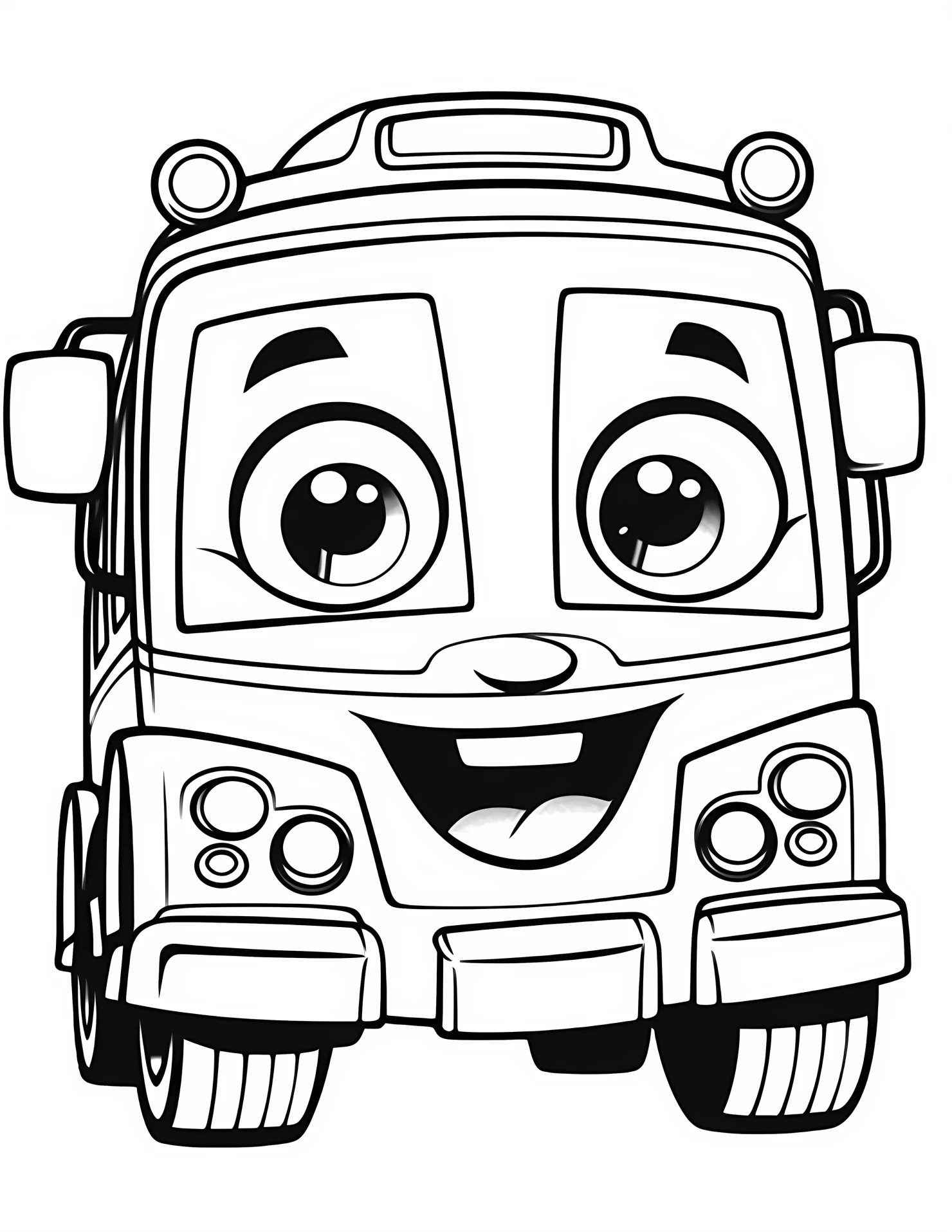 Bus for kids coloring page on white color background #30820