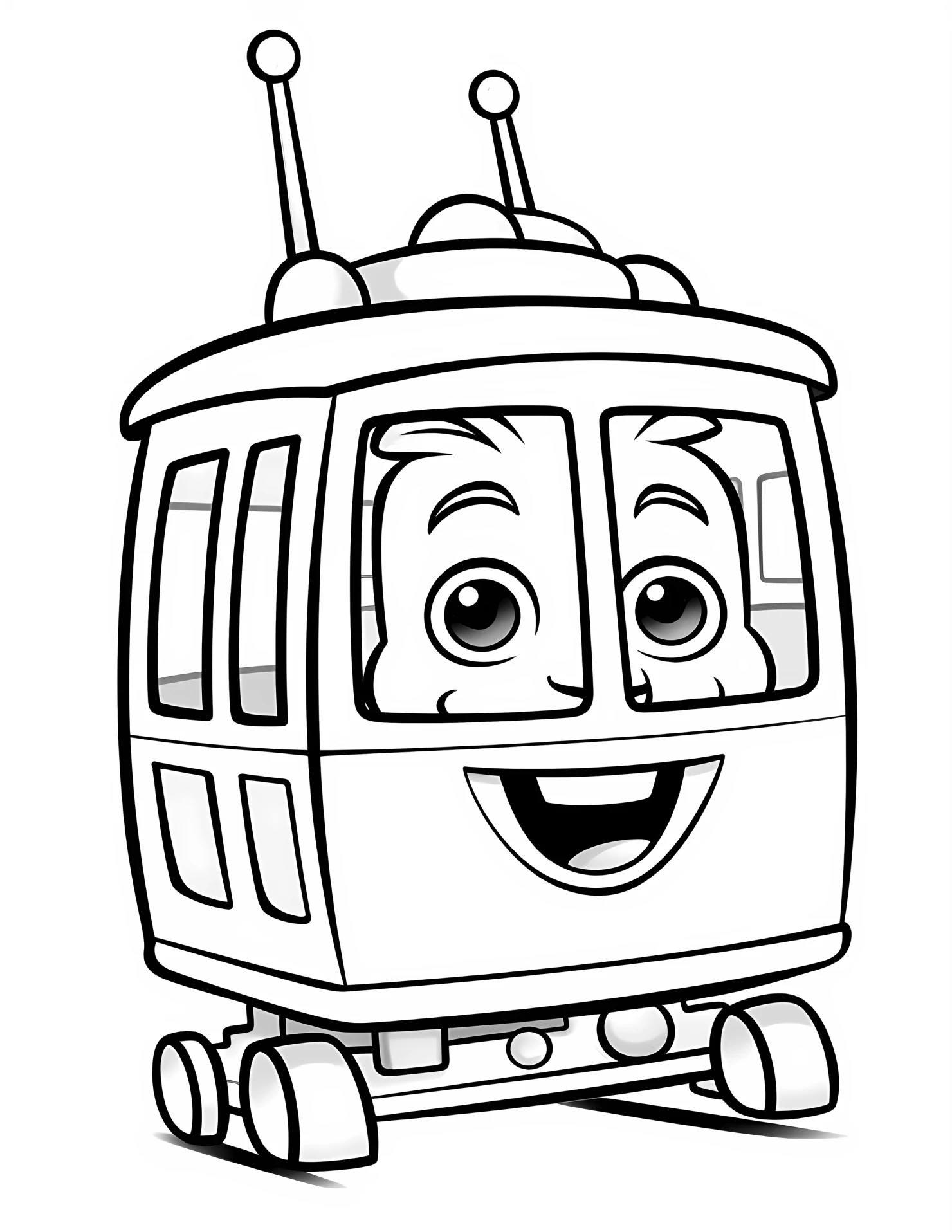 cable car for kids coloring page on white color background #30835