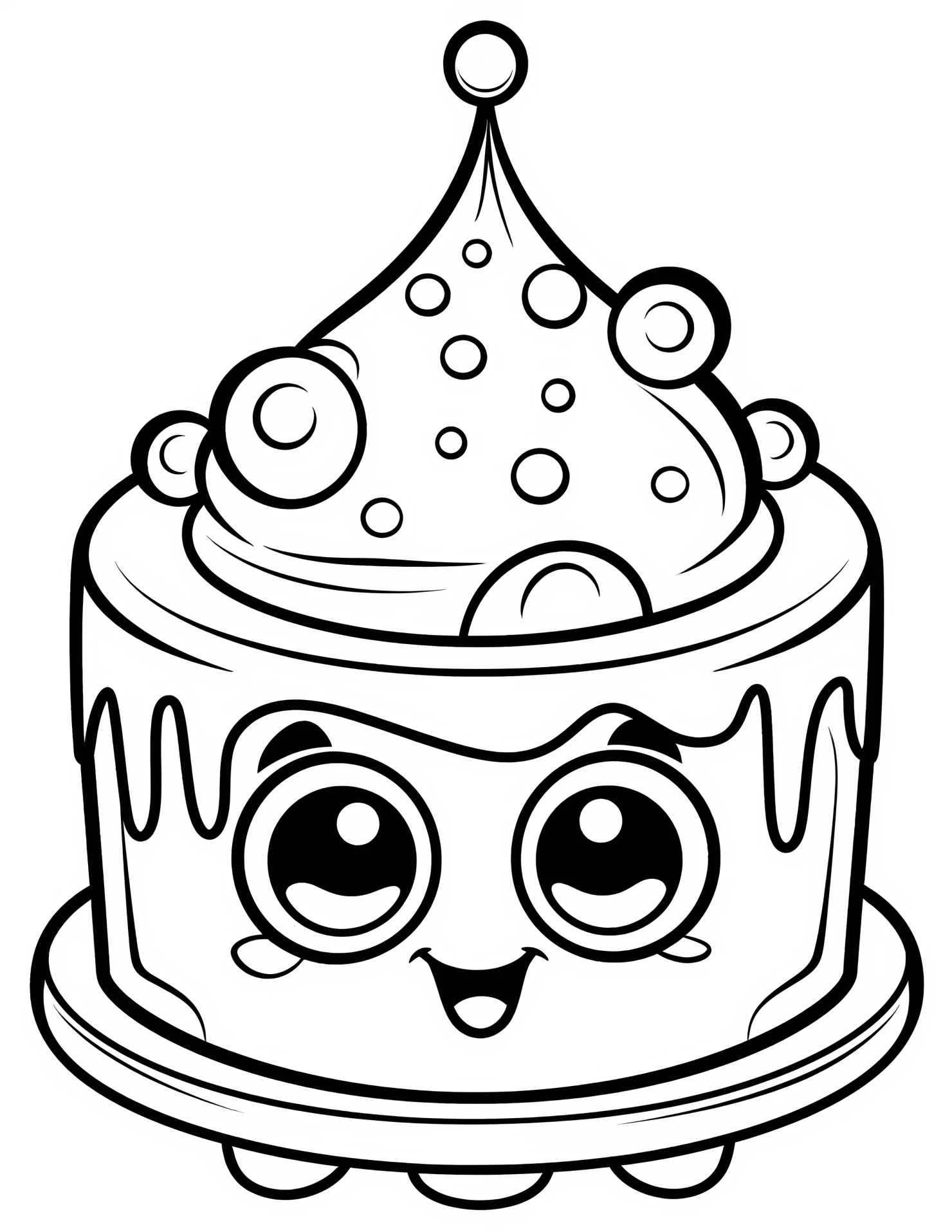 Cake for kids coloring page on white color background #30841