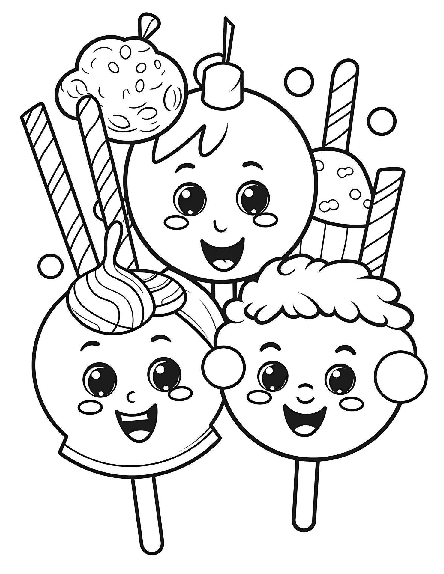 Candy for kids coloring page on white color background #30856