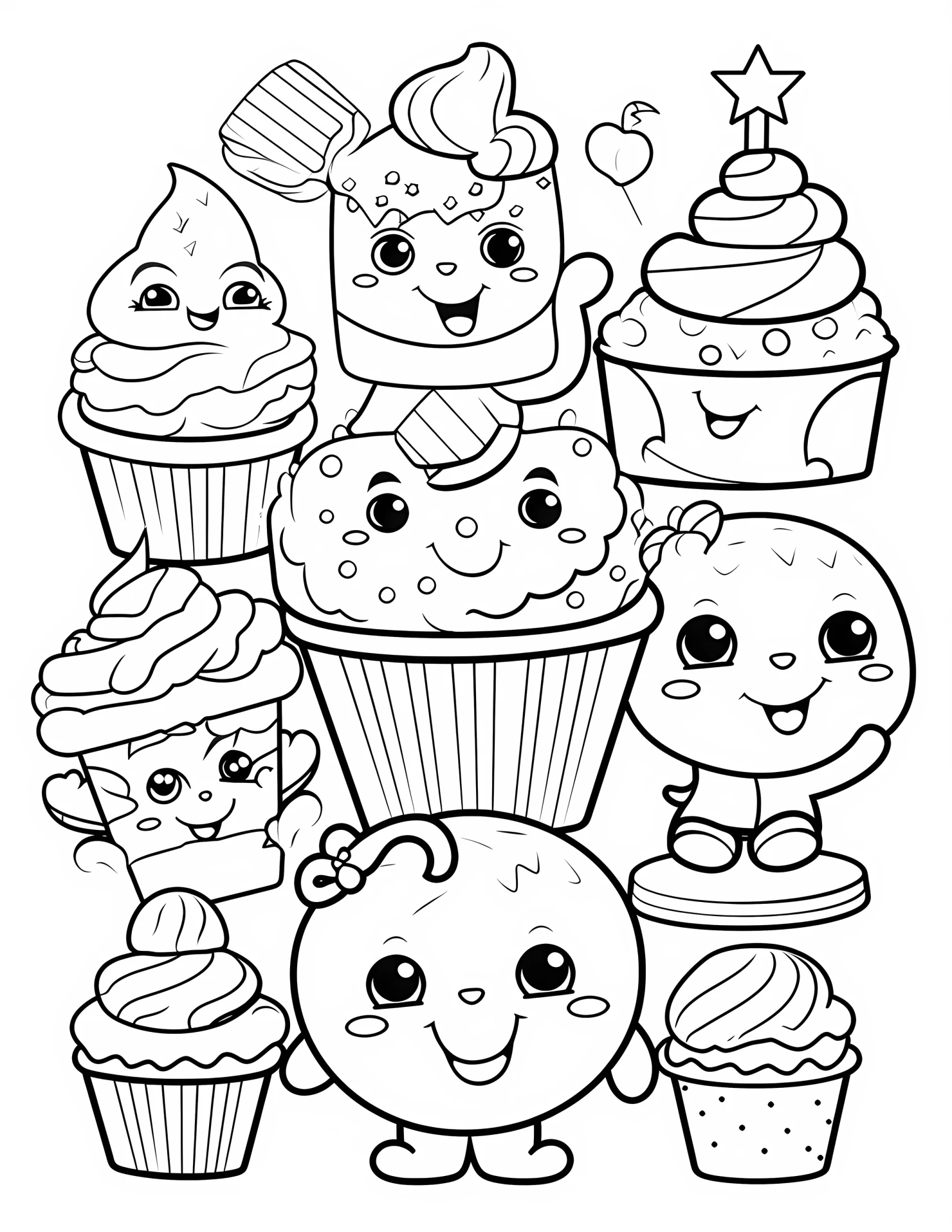 Candy for kids coloring page on white color background #30858