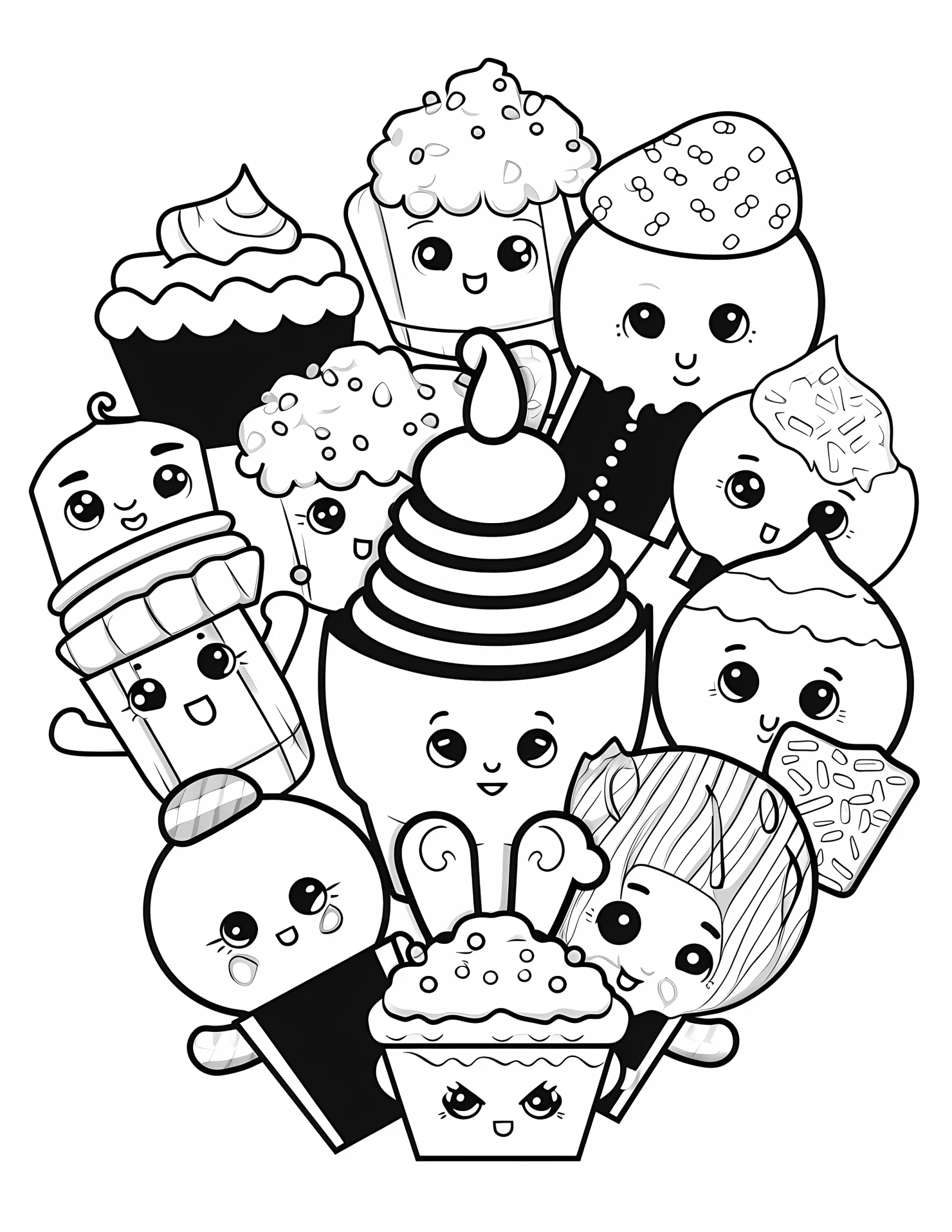 Candy for kids coloring page on white color background #30860