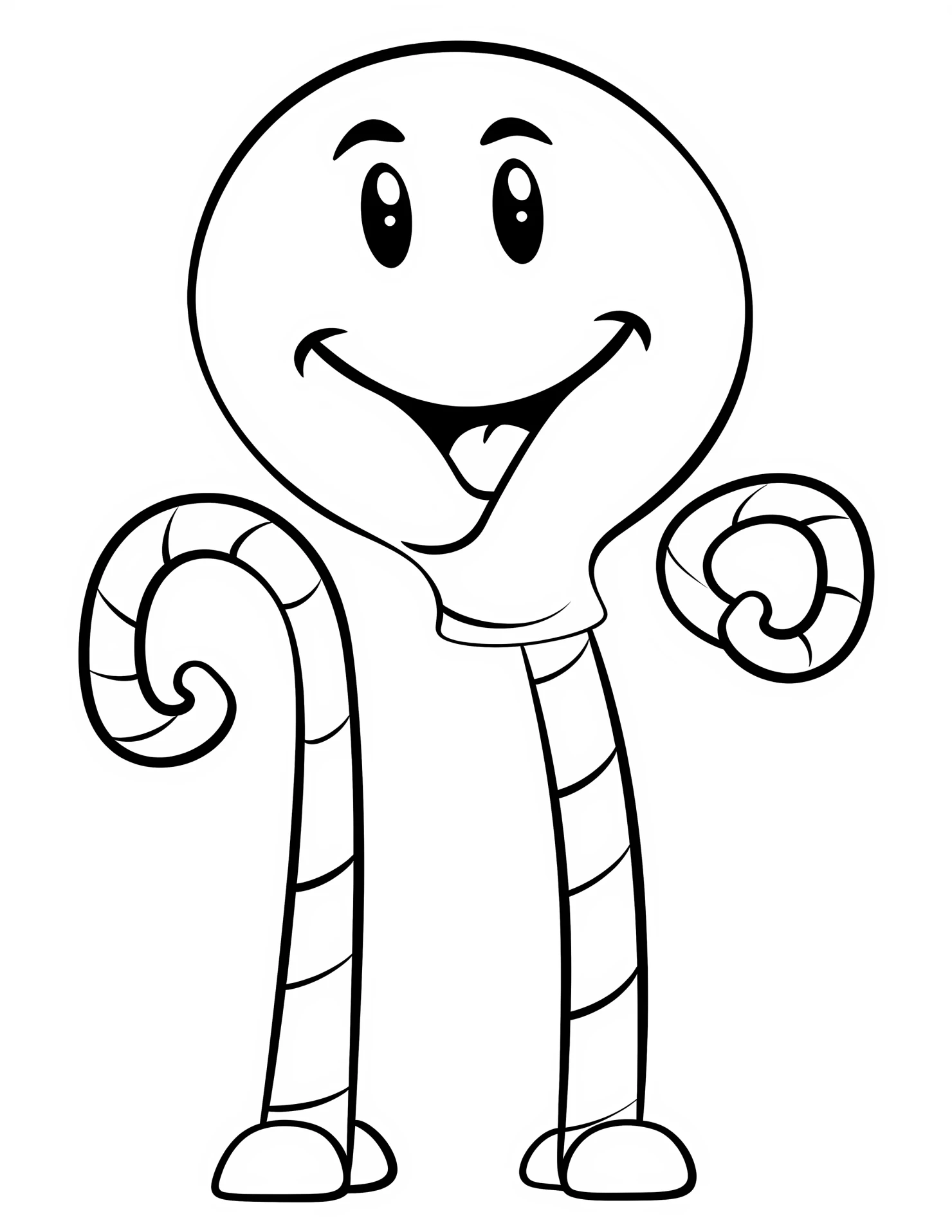 Candy cane for kids coloring page on white color background #30861