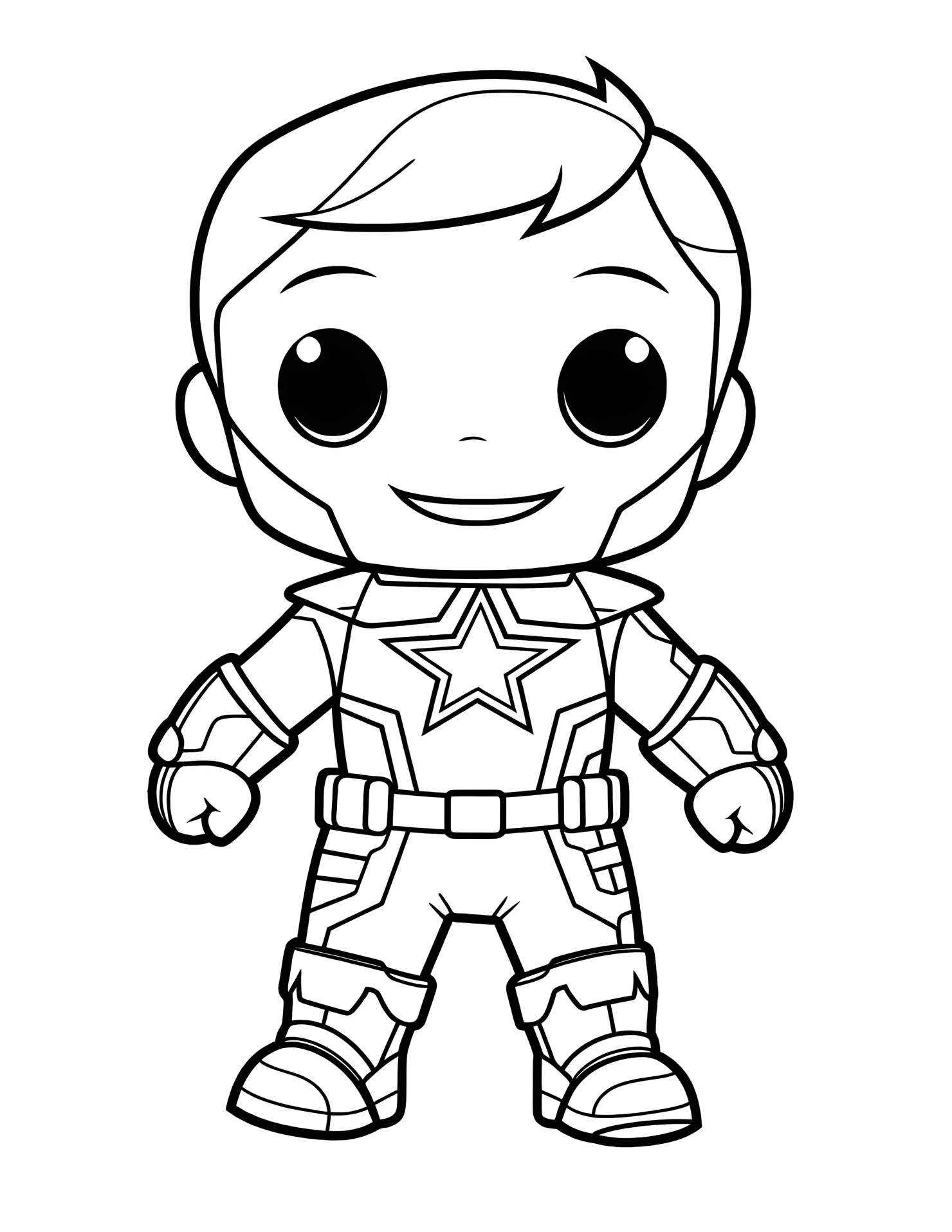Captain America for kids coloring page on white color background #30870