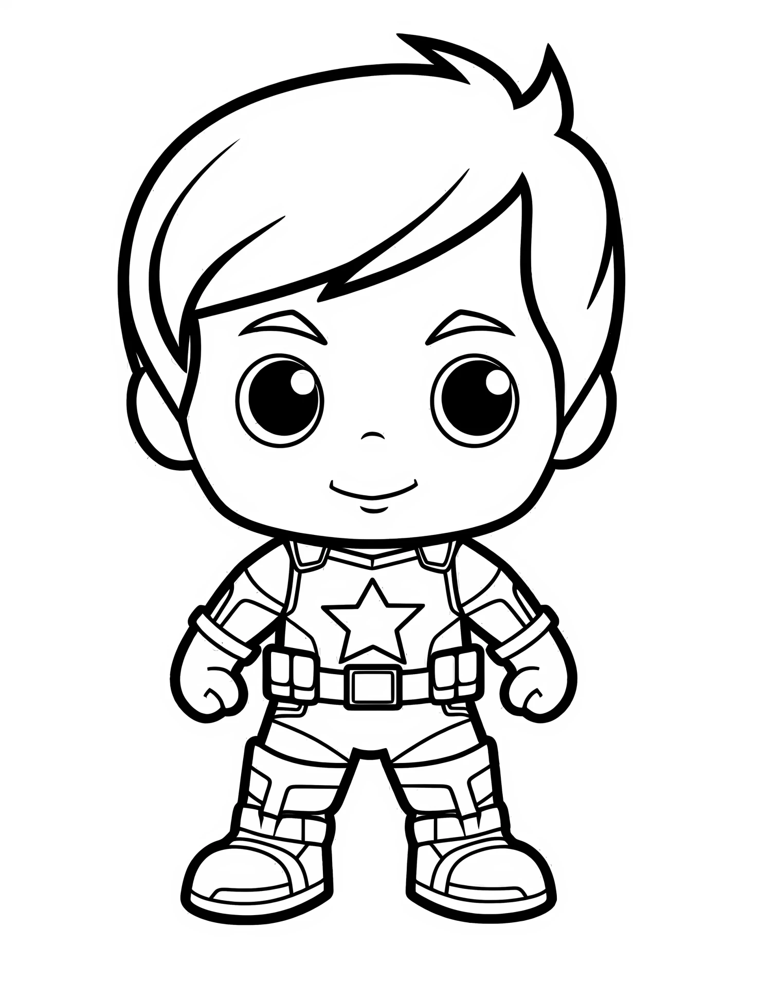 Captain America for kids coloring page on white color background #30871