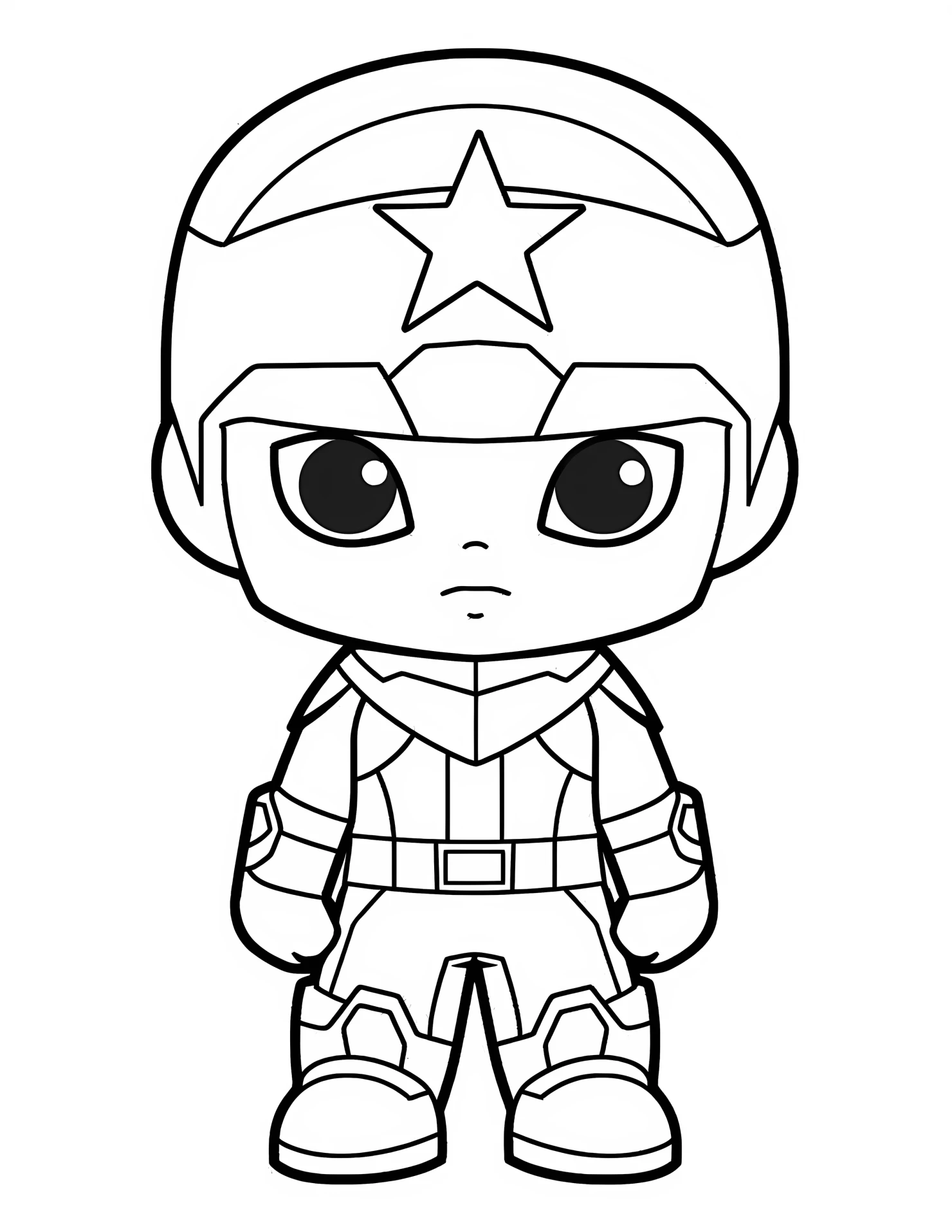 Captain America for kids coloring page on white color background #30874